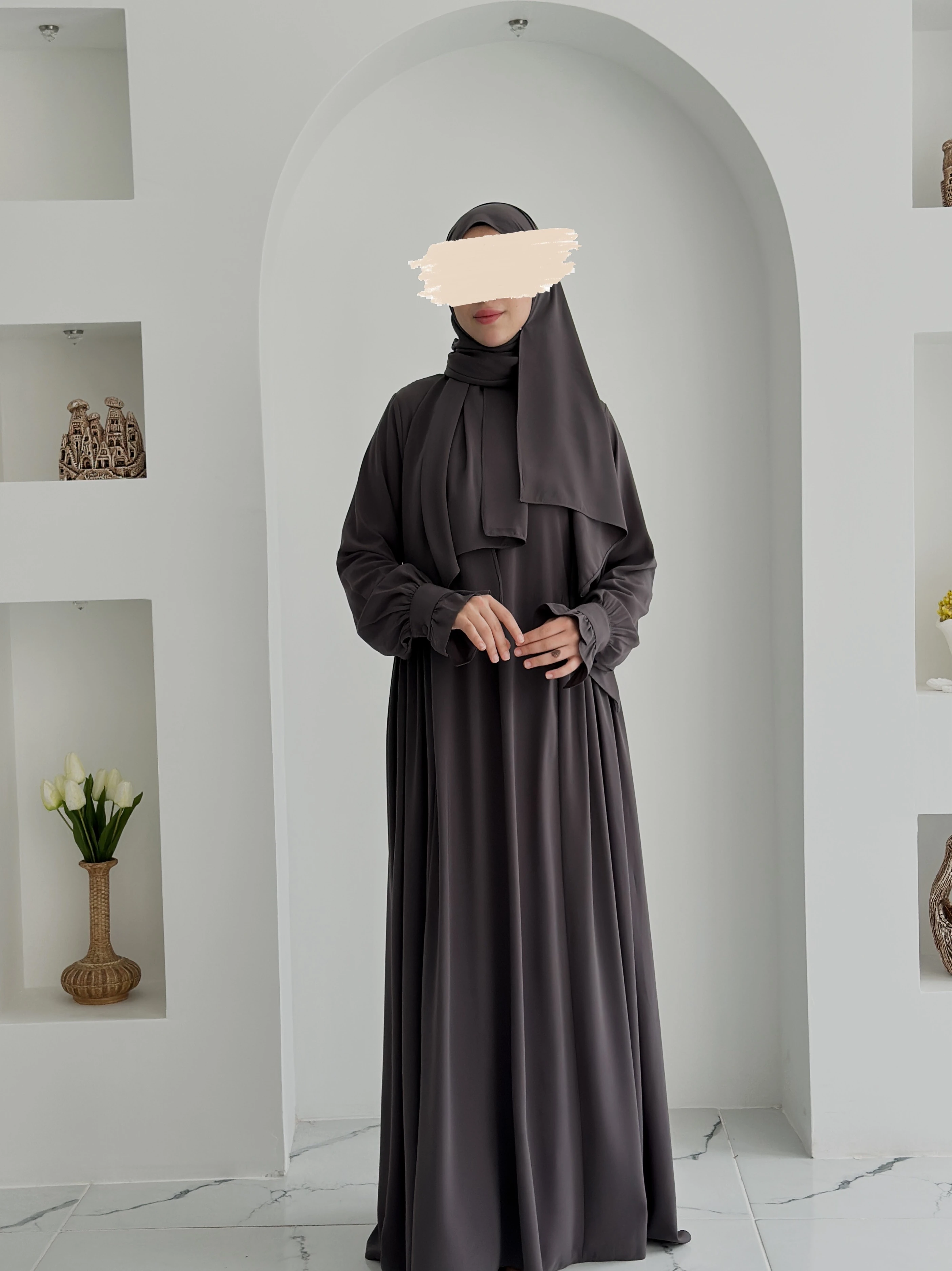 EFLİN ELBİSE FÜME +ŞAL