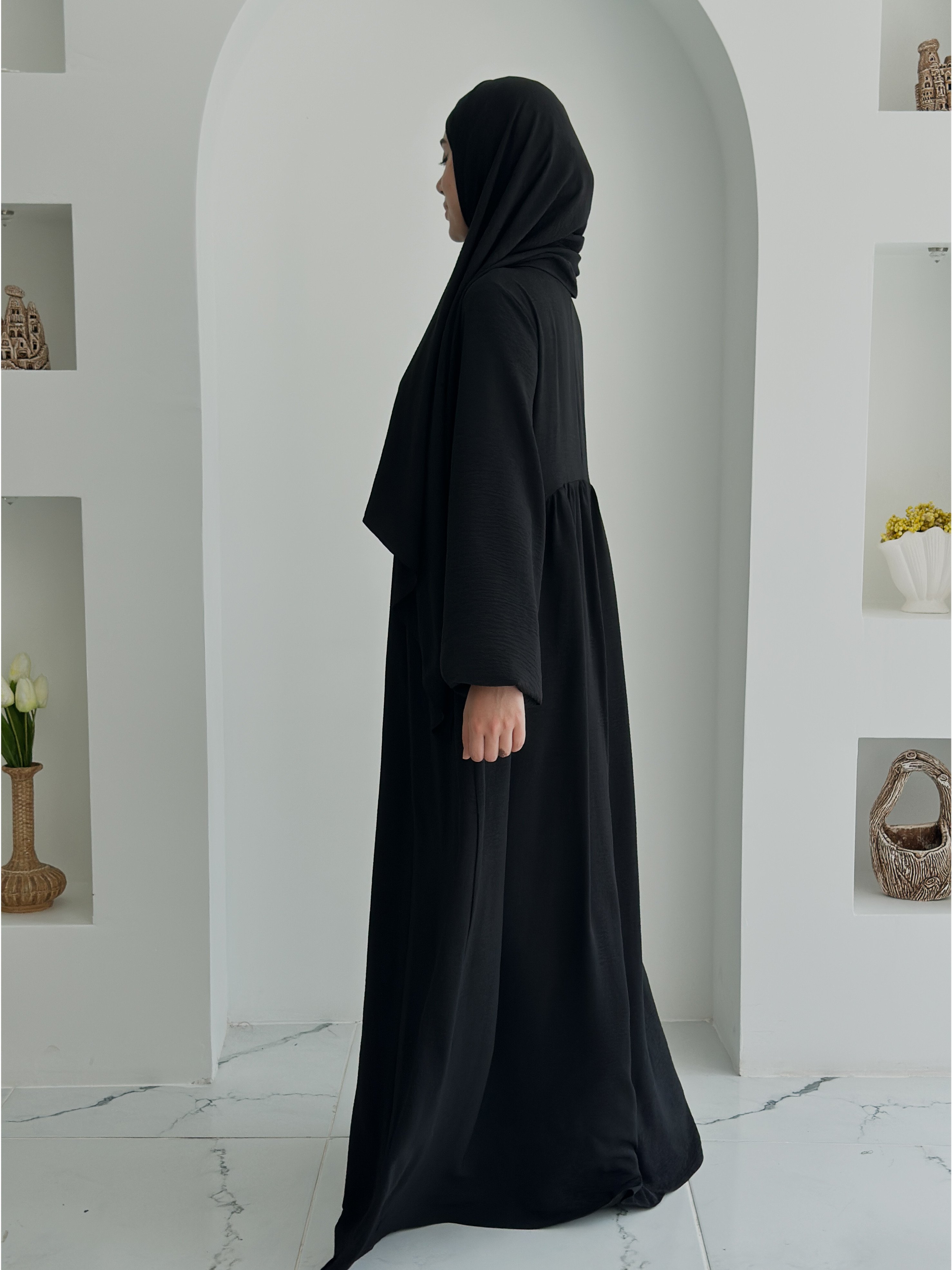 AİROBİN NEVA ABAYA  +ŞAL  - SİYAH