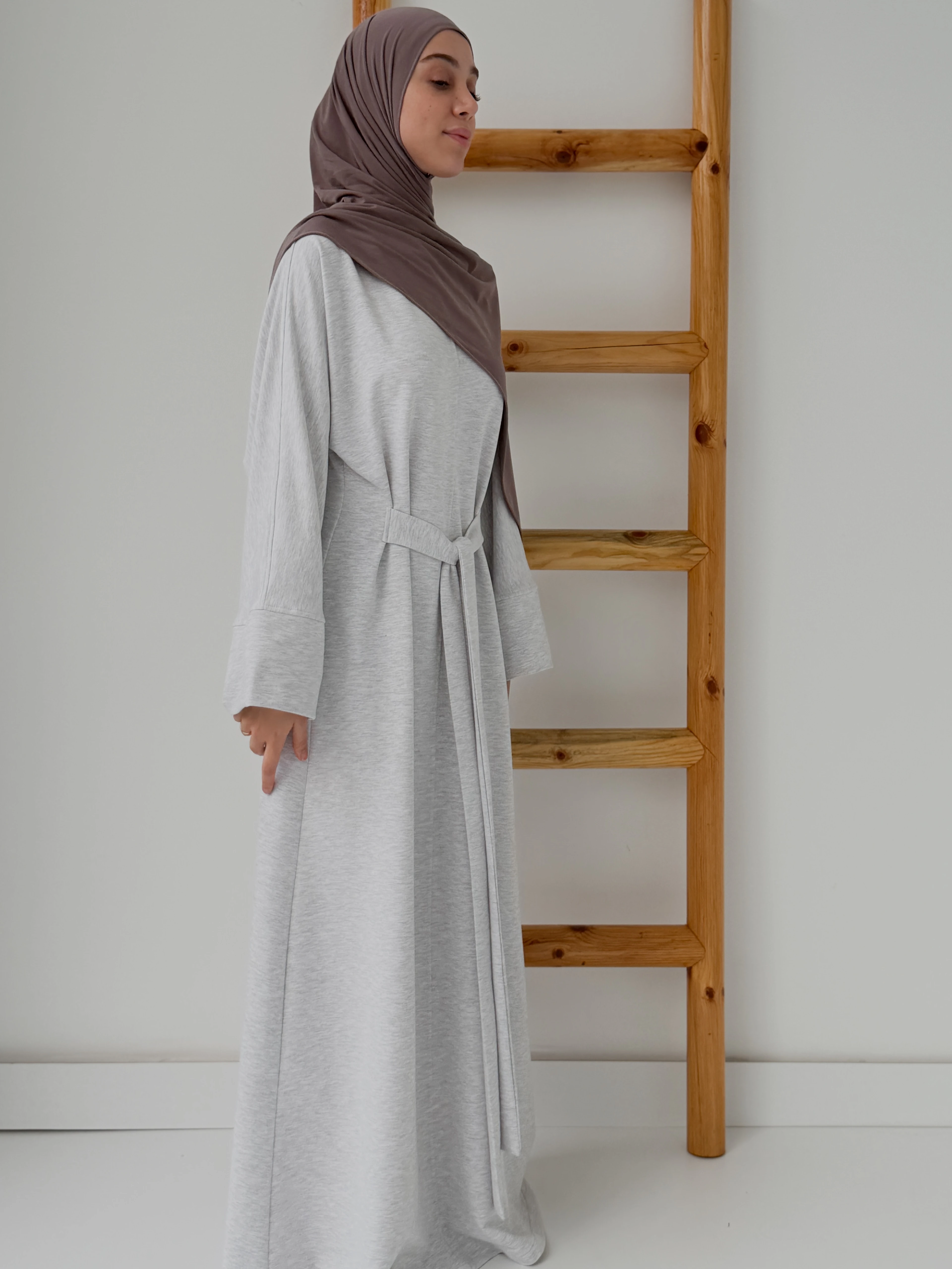 İKİ İPLİK ELBİSE  - AÇIK GRİ