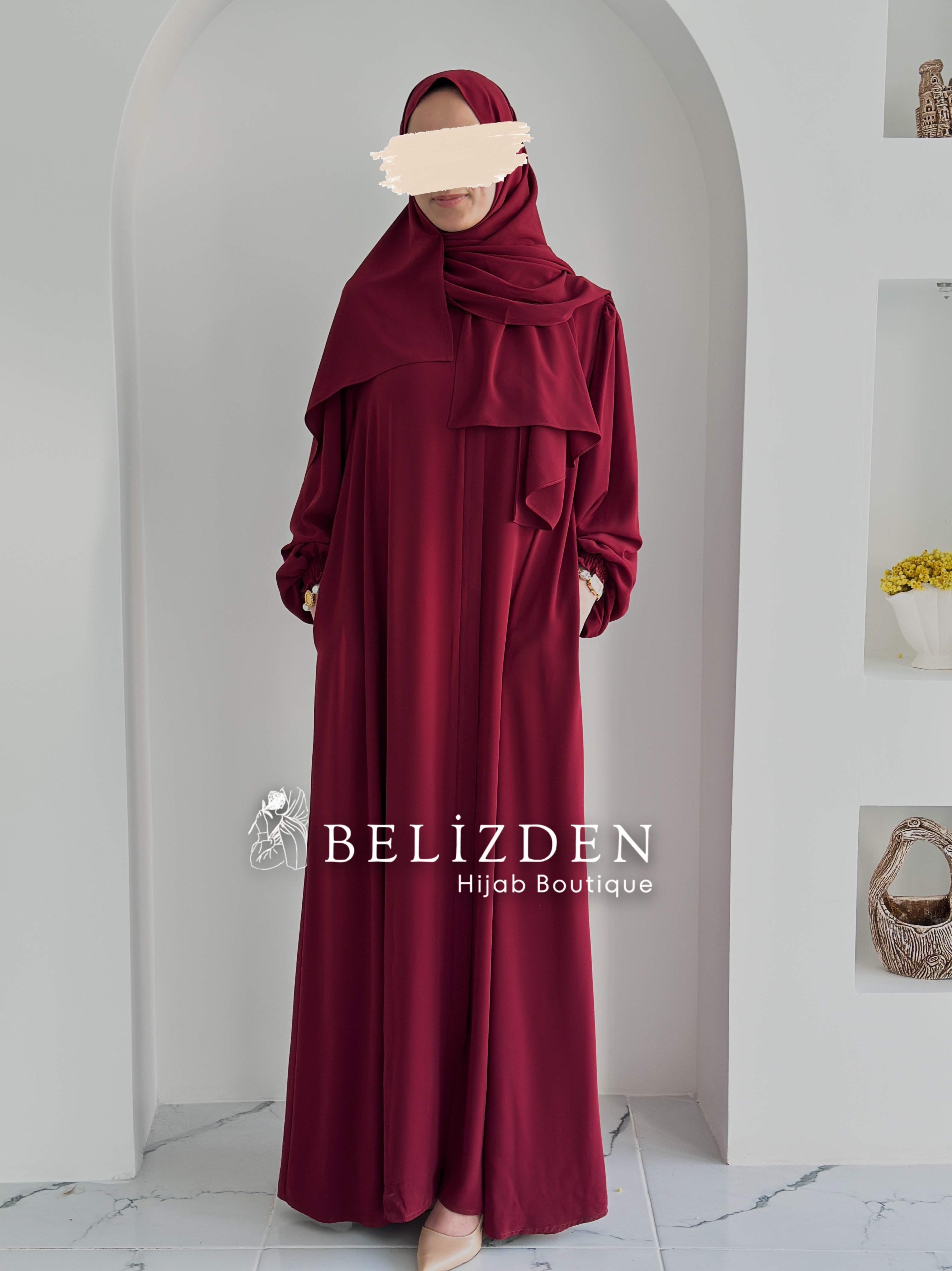 HANIMELİ FERACE BORDO +ŞAL