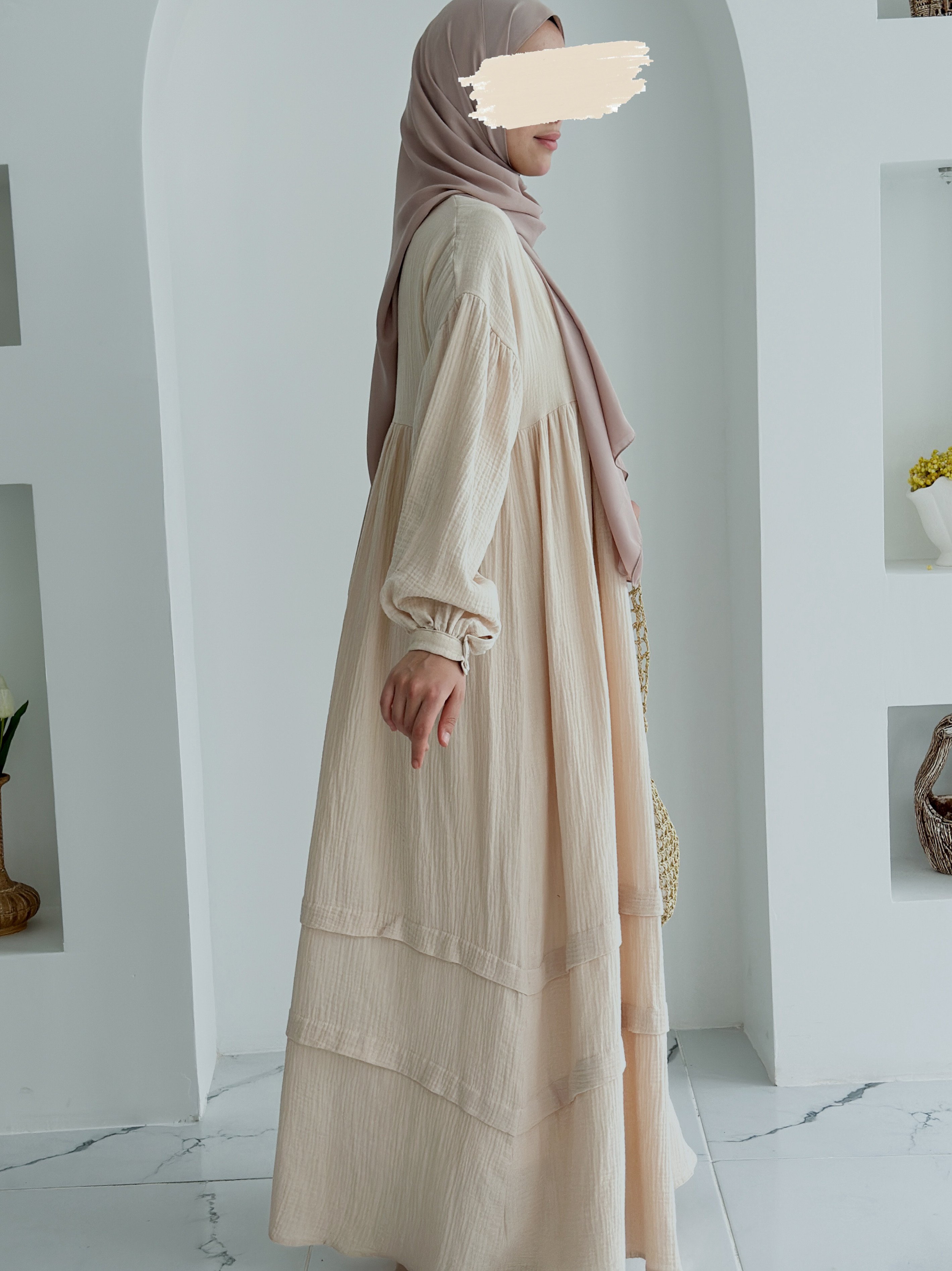 FARAH ELBİSE EKRU 