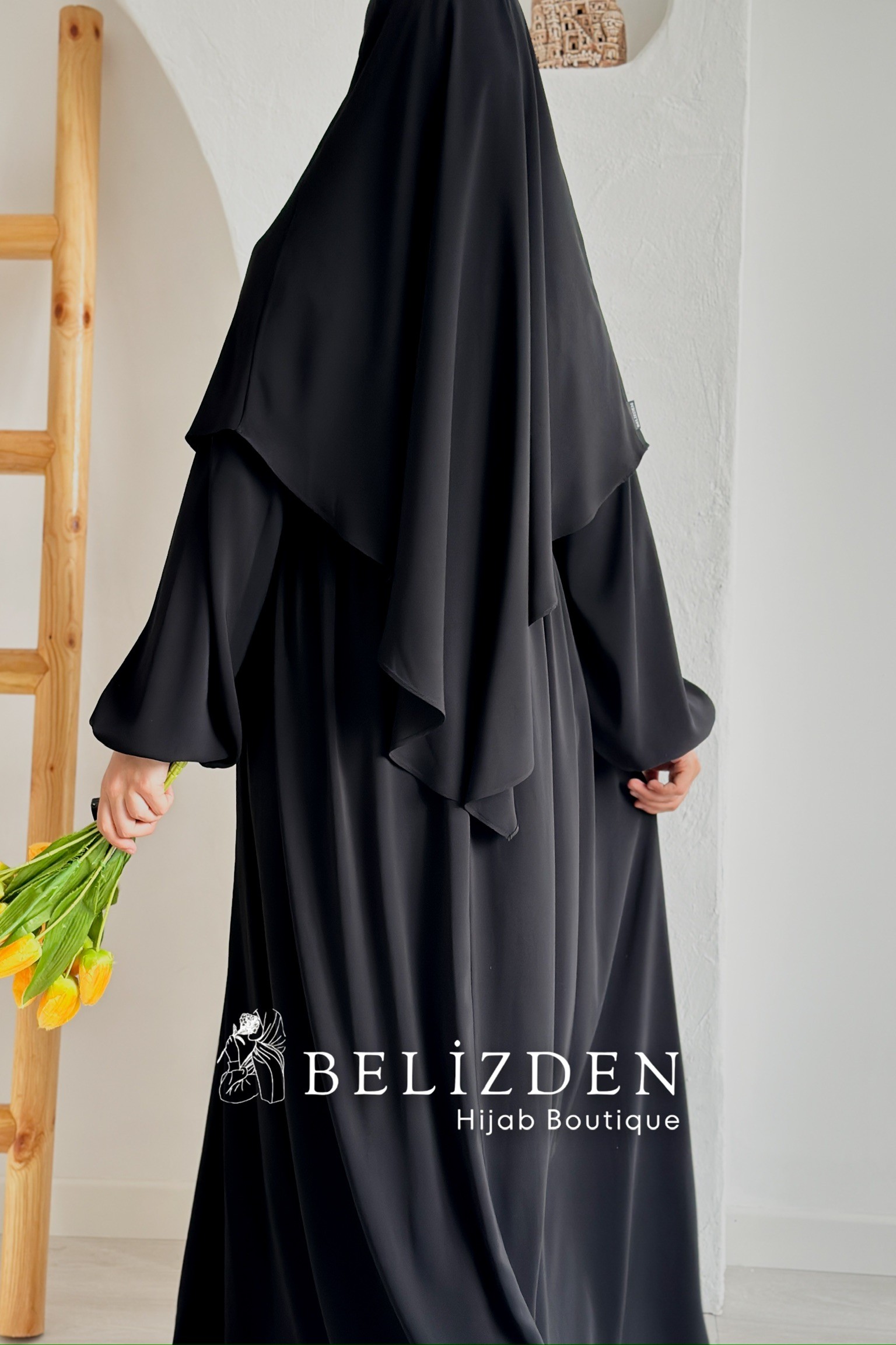 NEVA ABAYA +SUFLE  - SİYAH