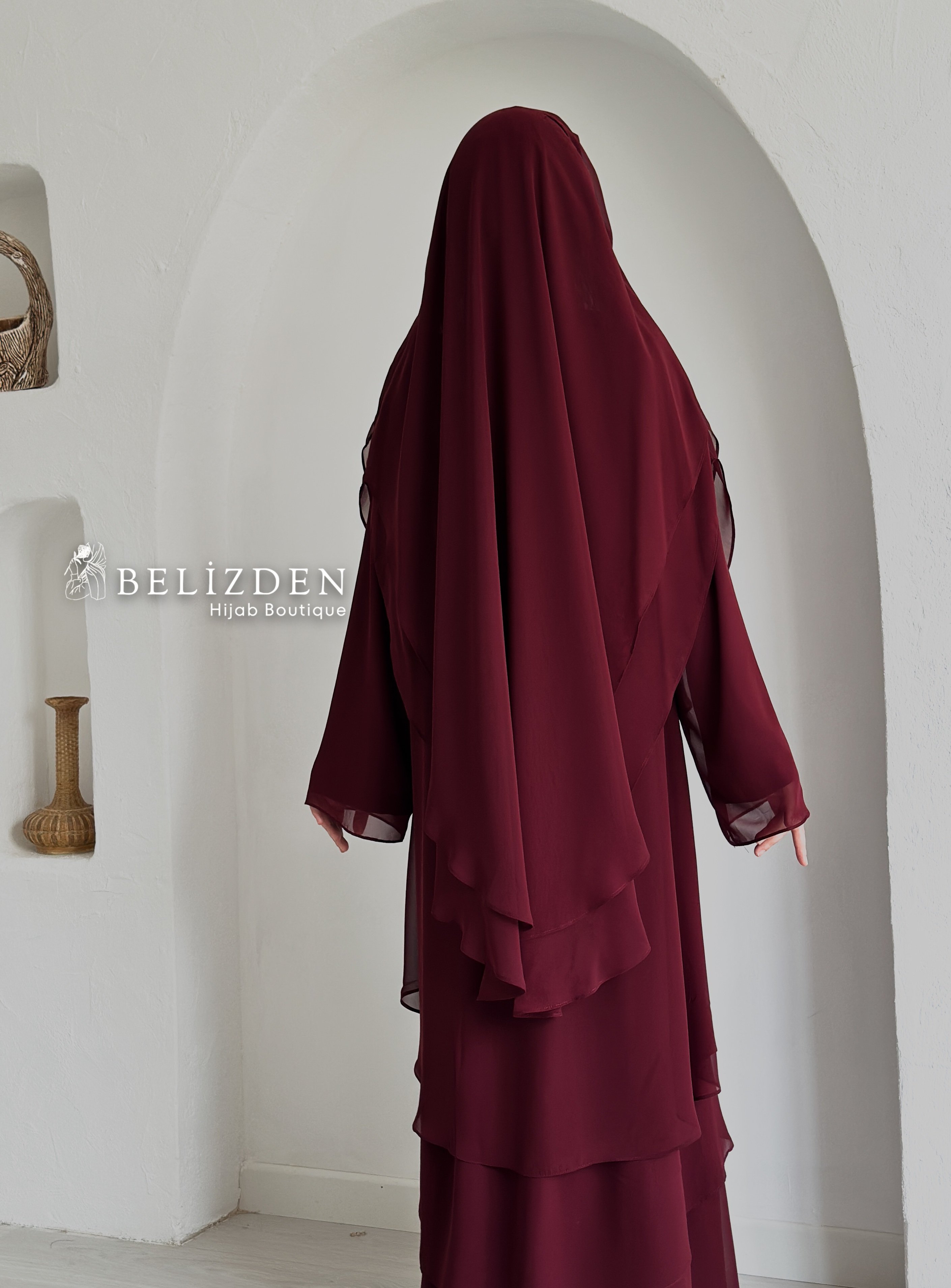 EFSUN ASTARLI ŞIFON FERACE +ŞAL - BORDO