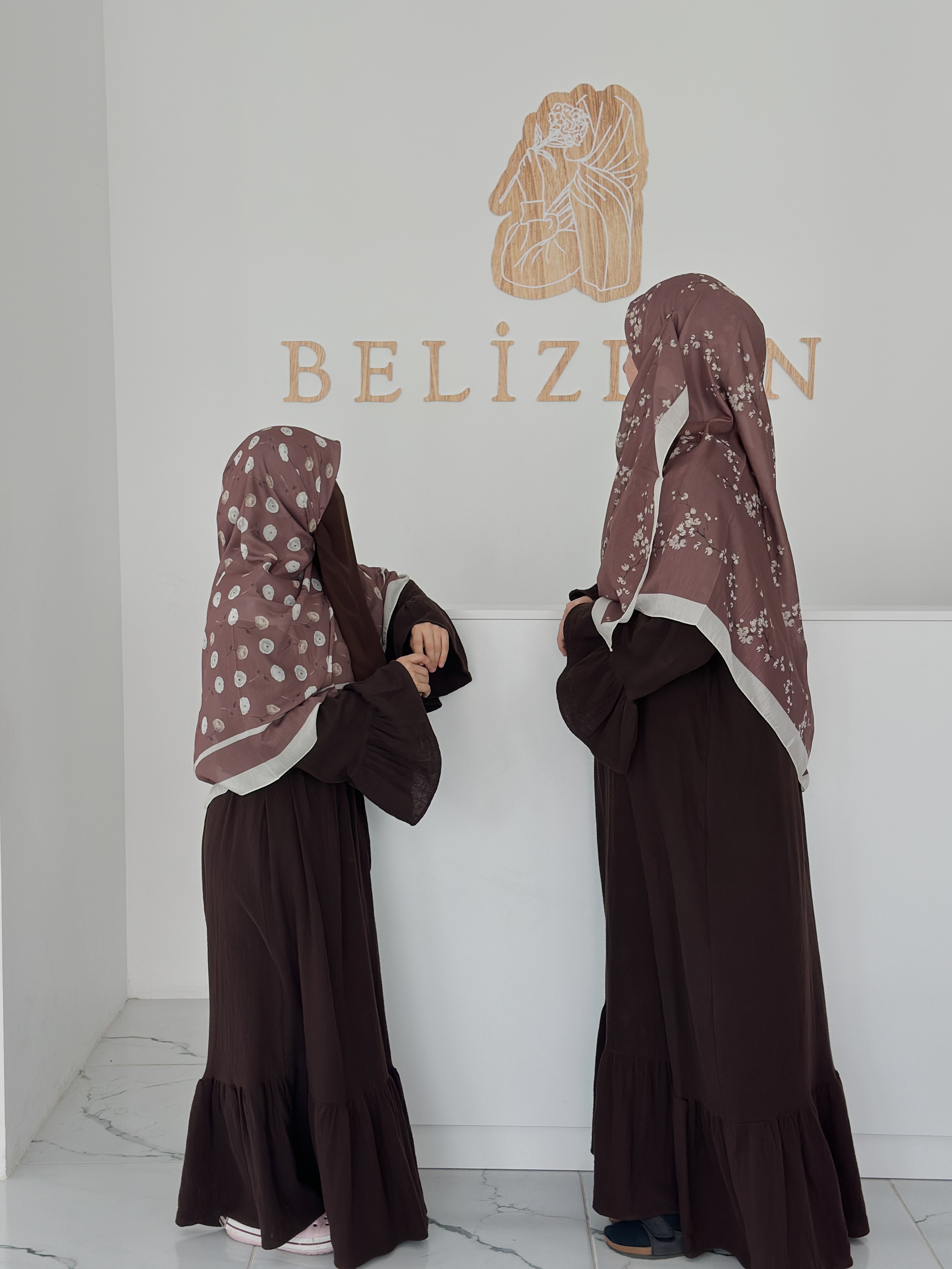 140x140 COTTON EŞARP GÜL - KAHVE GÜL 