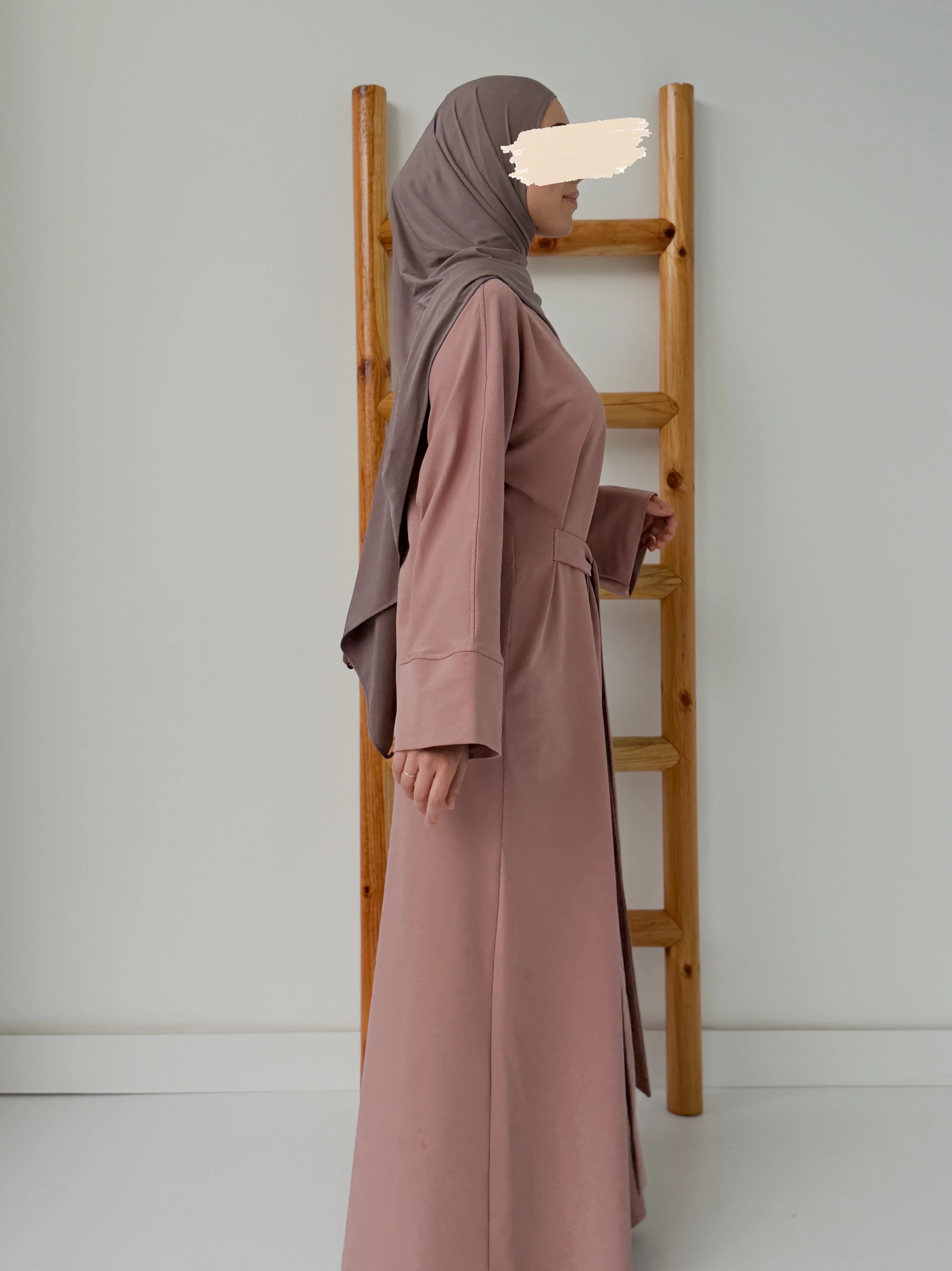 İKİ İPLİK ELBİSE  - VİZON PUDRA