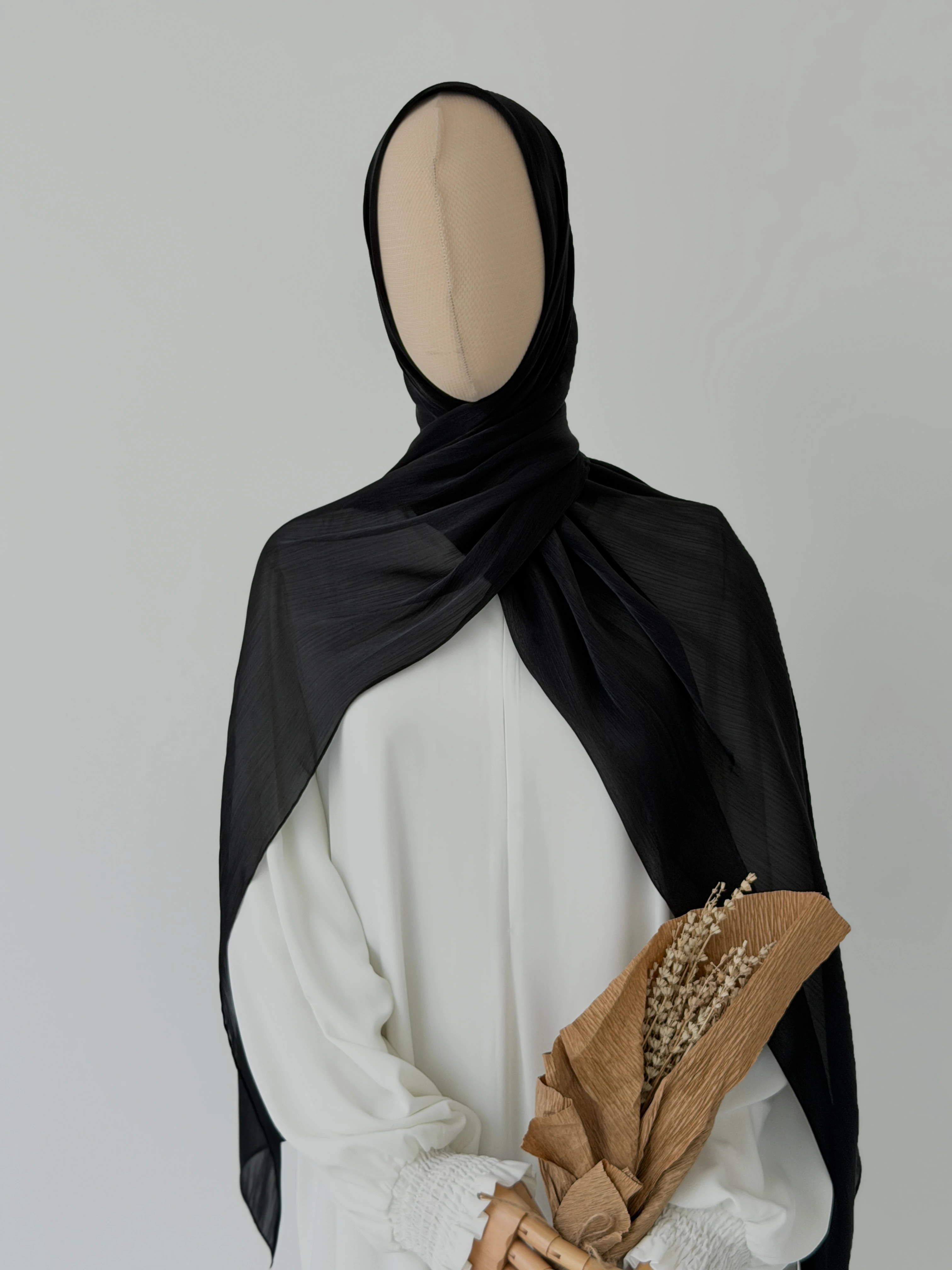 ORGANZE BELLA ŞAL SİYAH