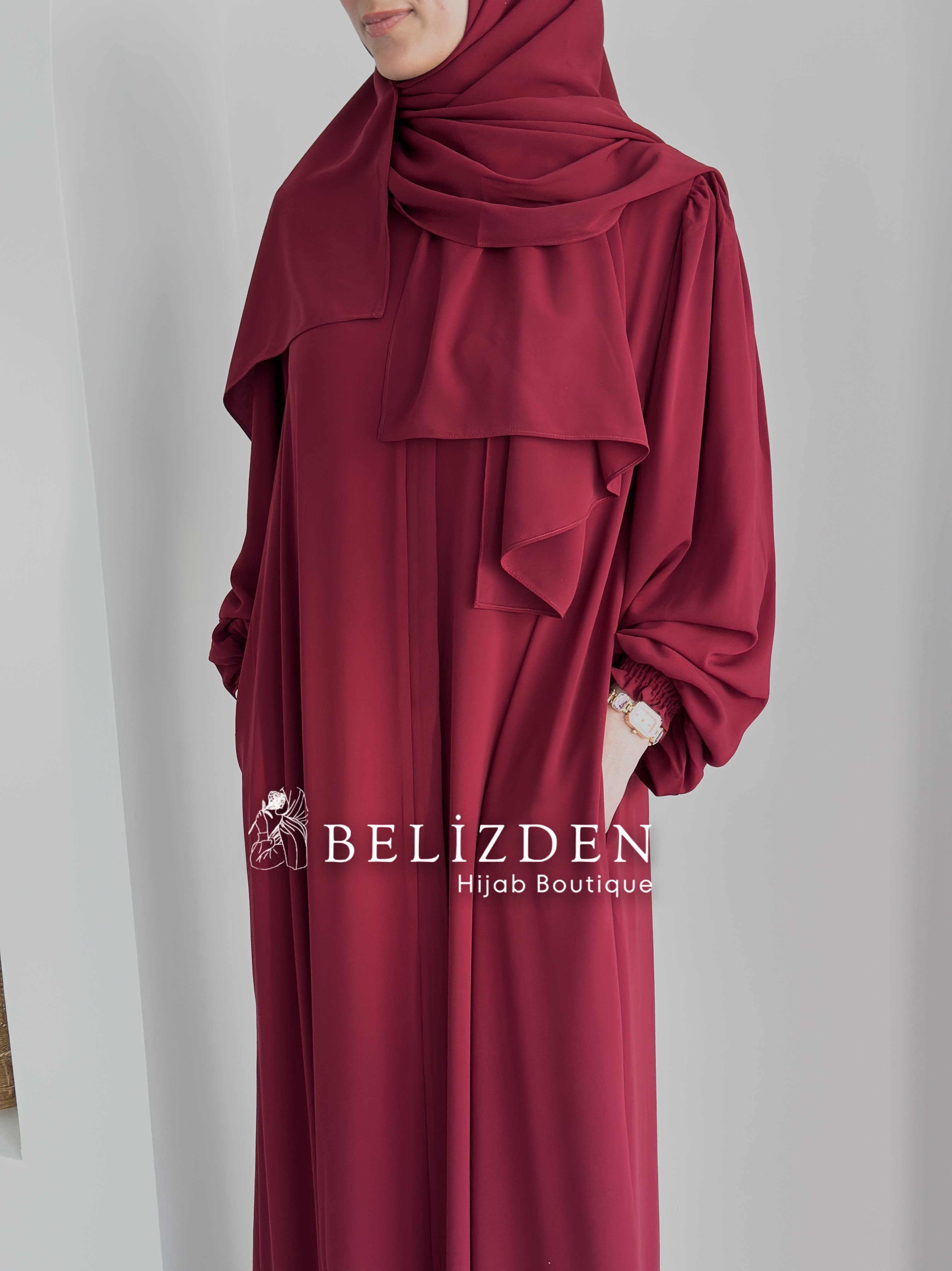 HANIMELİ FERACE BORDO +ŞAL