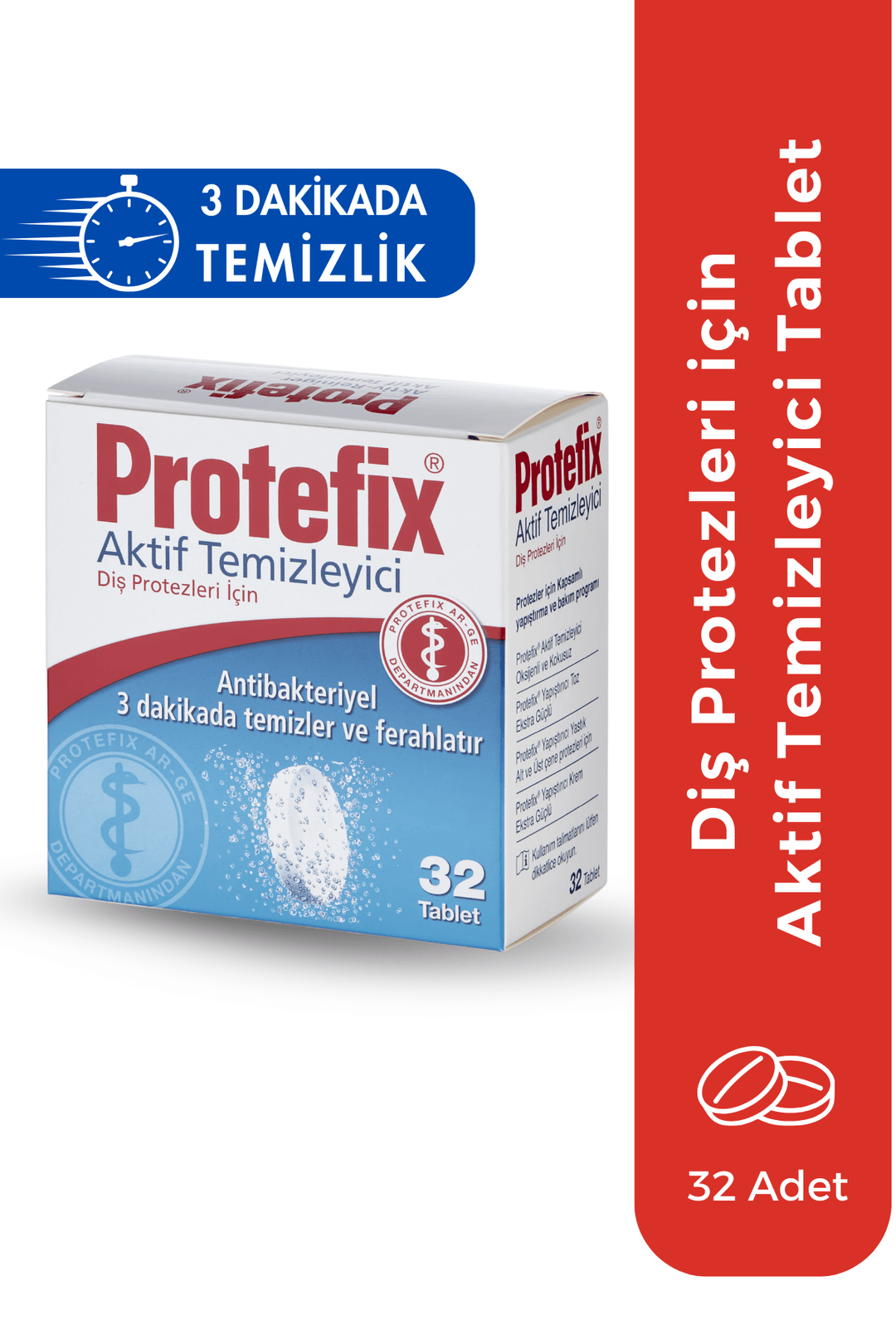 Protefix Aktif Temizleyici 32 Tablet ürün görseli