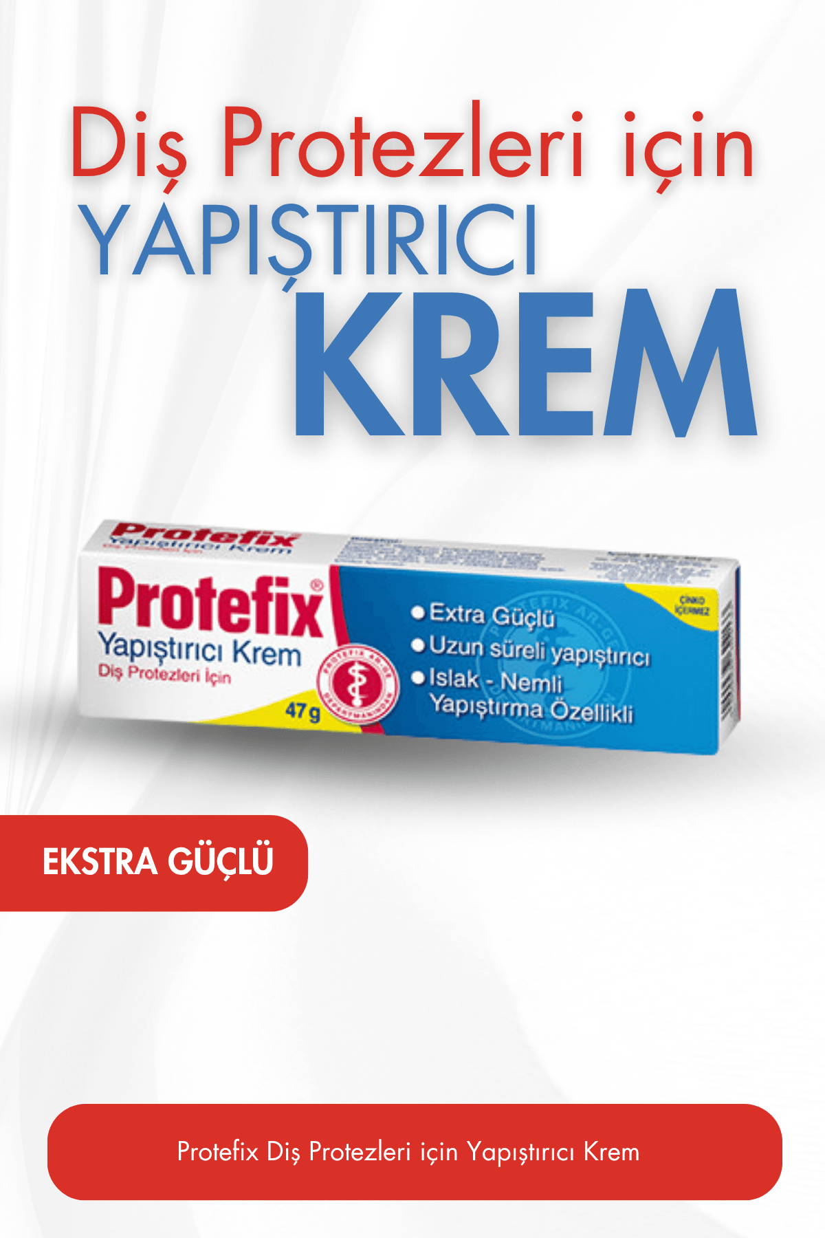 Protefix Diş Protezi Yapıştırıcı 3'lü Paket Krem 47Gr.