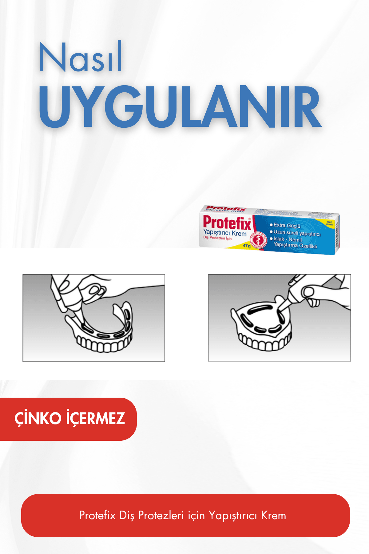Protefix Diş Protezi Yapıştırıcı 3'lü Paket Krem 47Gr.