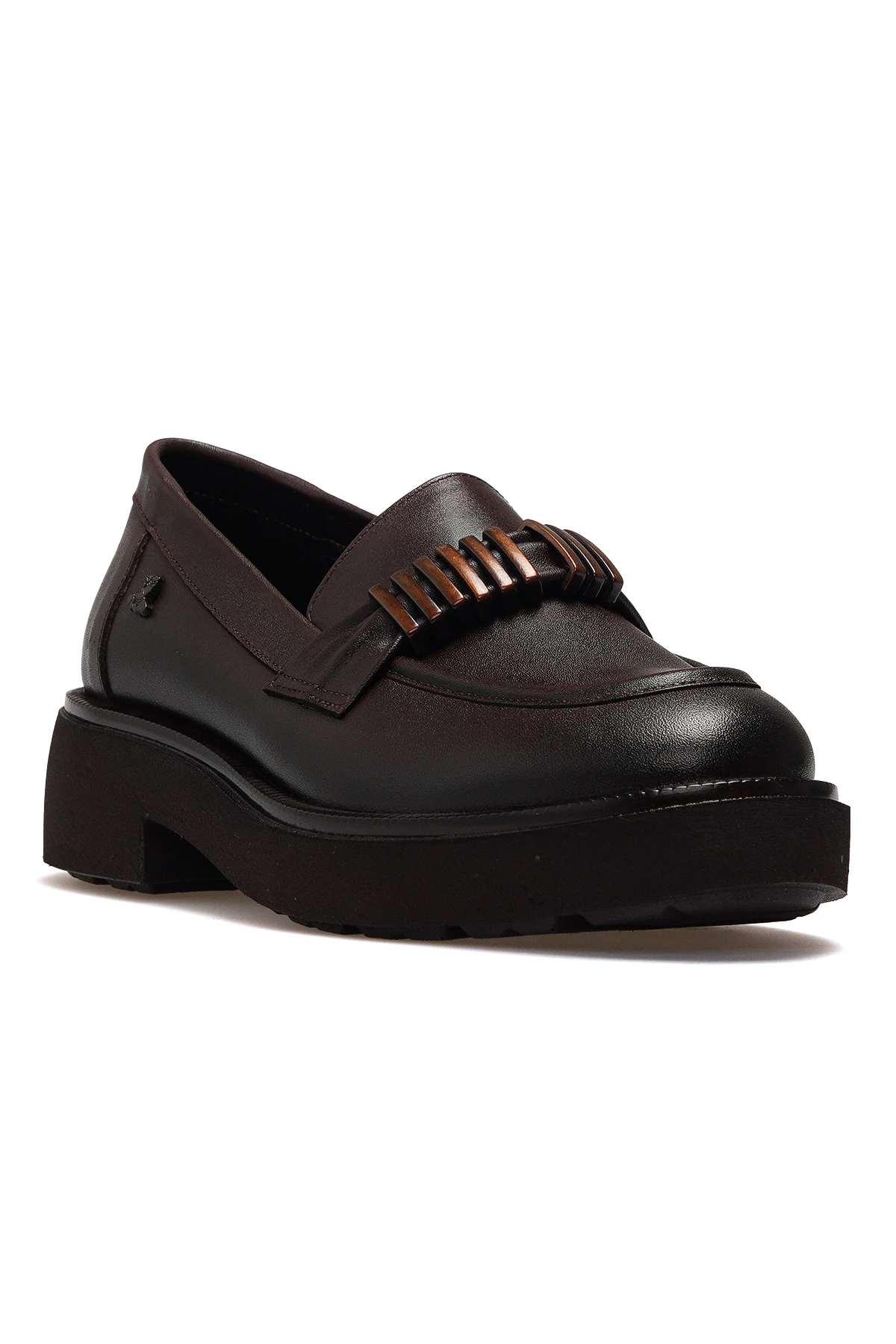 Kadın Hakiki Deri Loafer Günlük Ayakkabı 2411551K Z - KAHVE