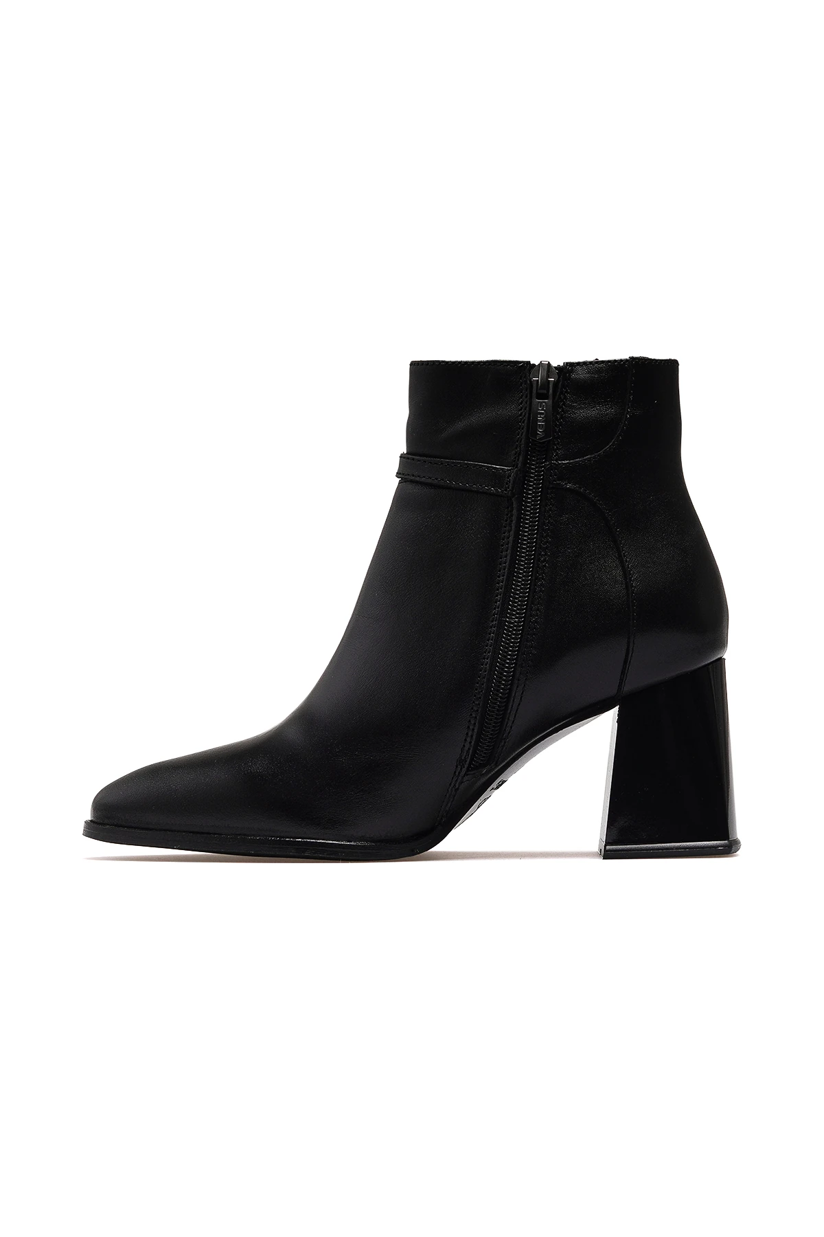 Kadın Hakiki Deri Topuklu Günlük Bot 2553901K Z - SİYAH