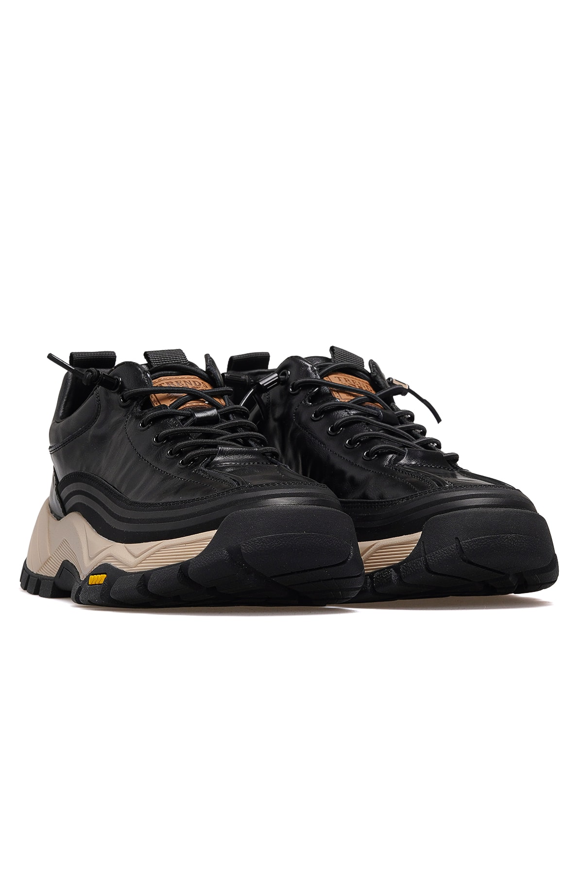 Erkek Deri Günlük Sneaker Ayakkabı 25K570 M - SİYAH