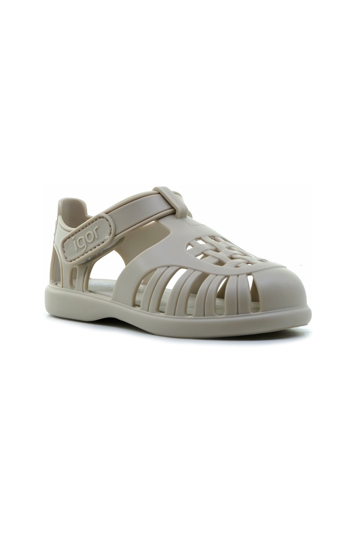 İgor Tobby Solıd Unısex Kaymaz Taban Çocuk Sandalet (18-29) KS10271-TOBBY SOLID - KEMİK