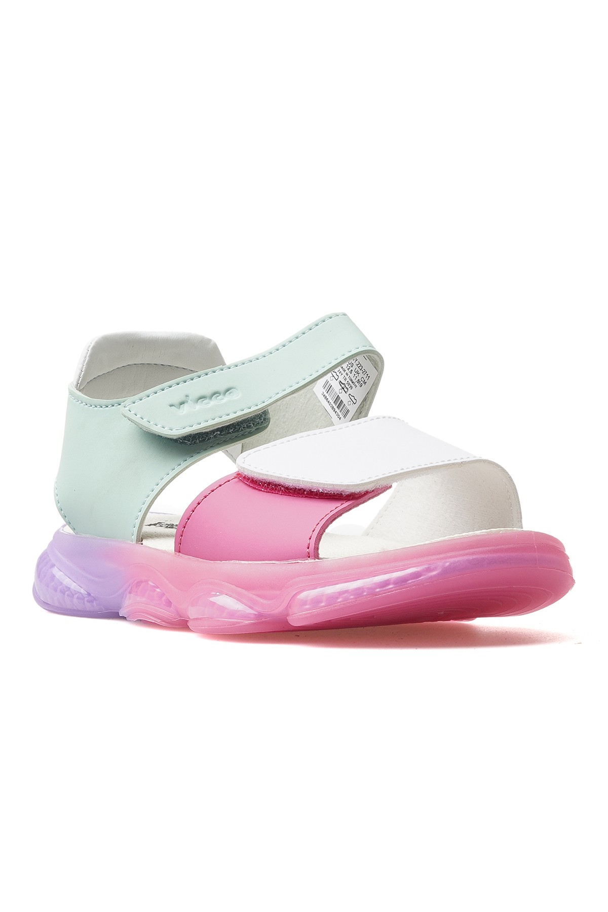 Vicco Laura Kız Çocuk Anatomik Taban Işıklı Günlük Sandalet (22-30) 321.223 BK - MİNT BEYAZ