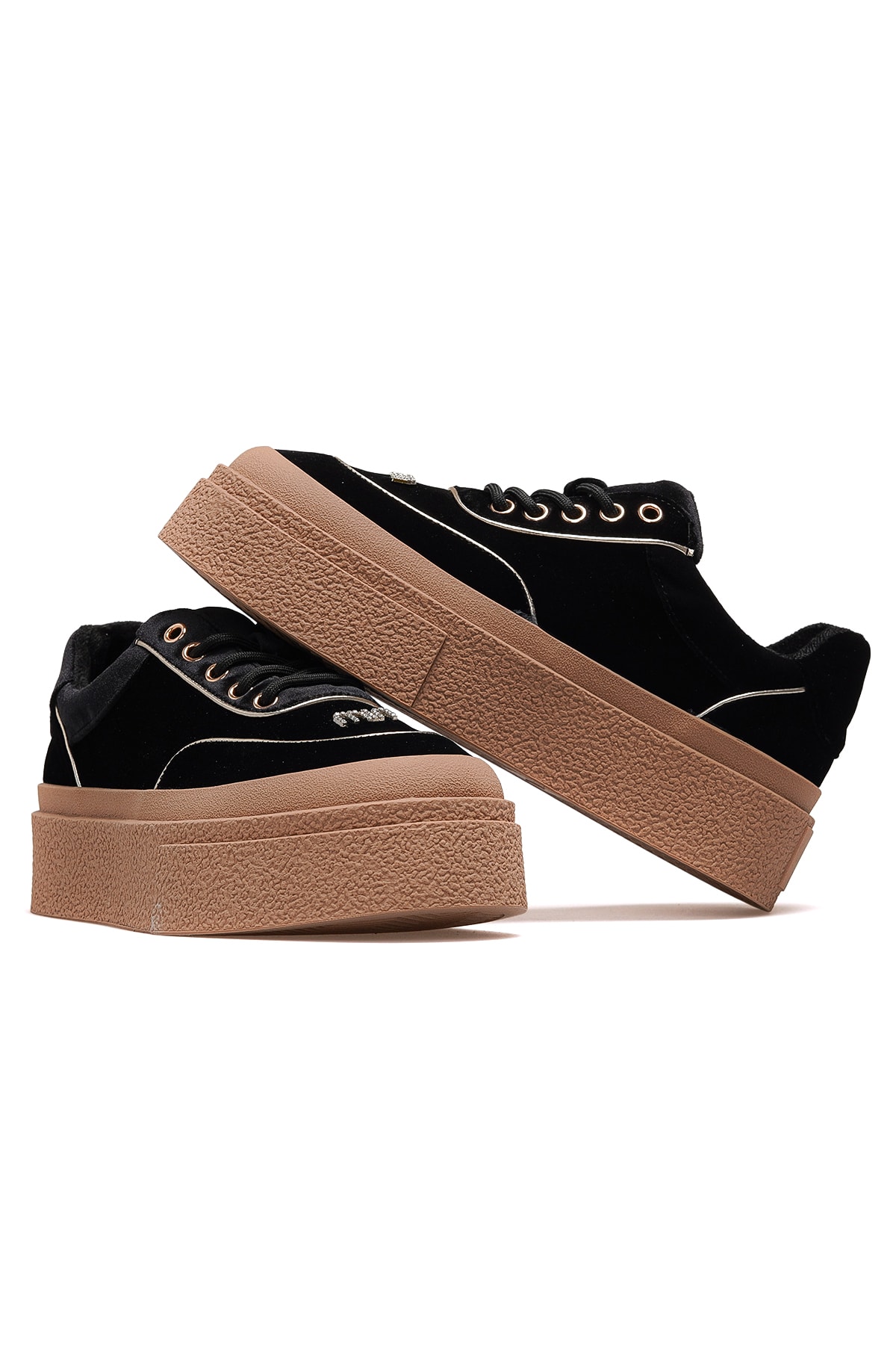 Kadın Deri Sneaker Ayakkabı 25K330 Z - SİYAH SÜET