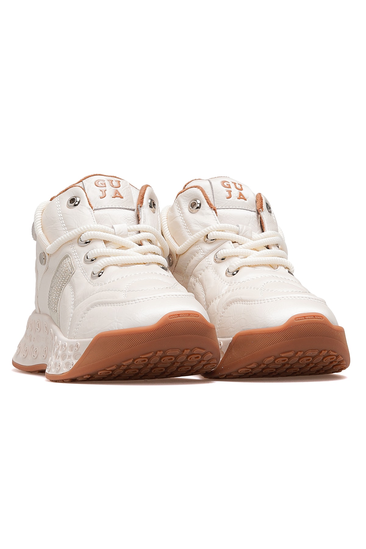 Kadın Deri Kürklü Sneaker Bot 25K316 Z - BEJ