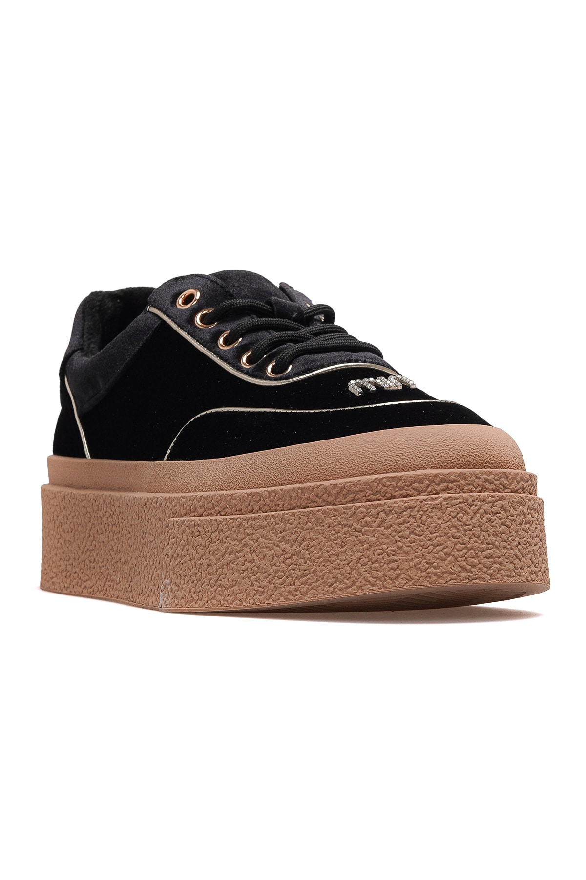 Kadın Deri Sneaker Ayakkabı 25K330 Z - SİYAH SÜET