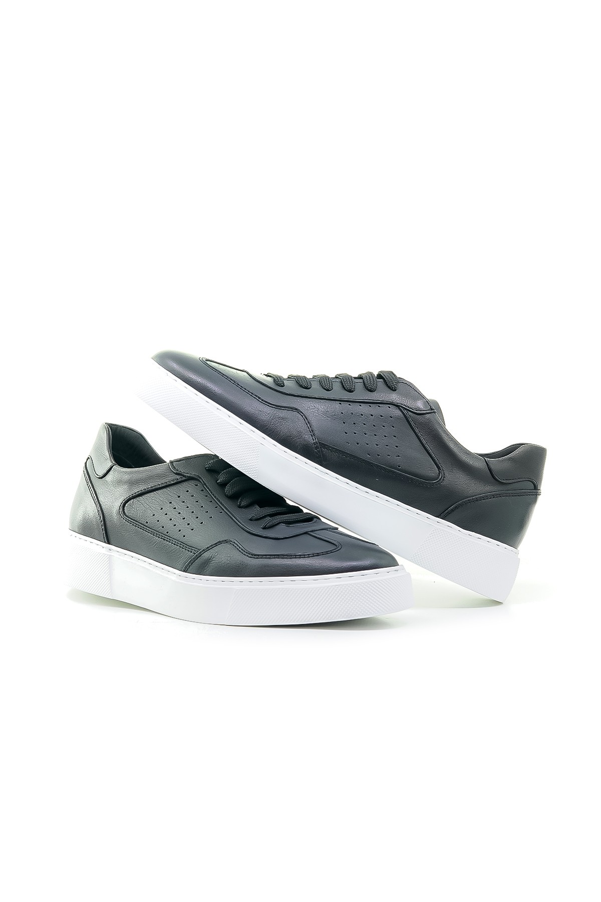 Yaşar Kaşlı Erkek Hakiki Deri Sneaker Günlük Ayakkabı (40-44) YKM-246501 M - SİYAH