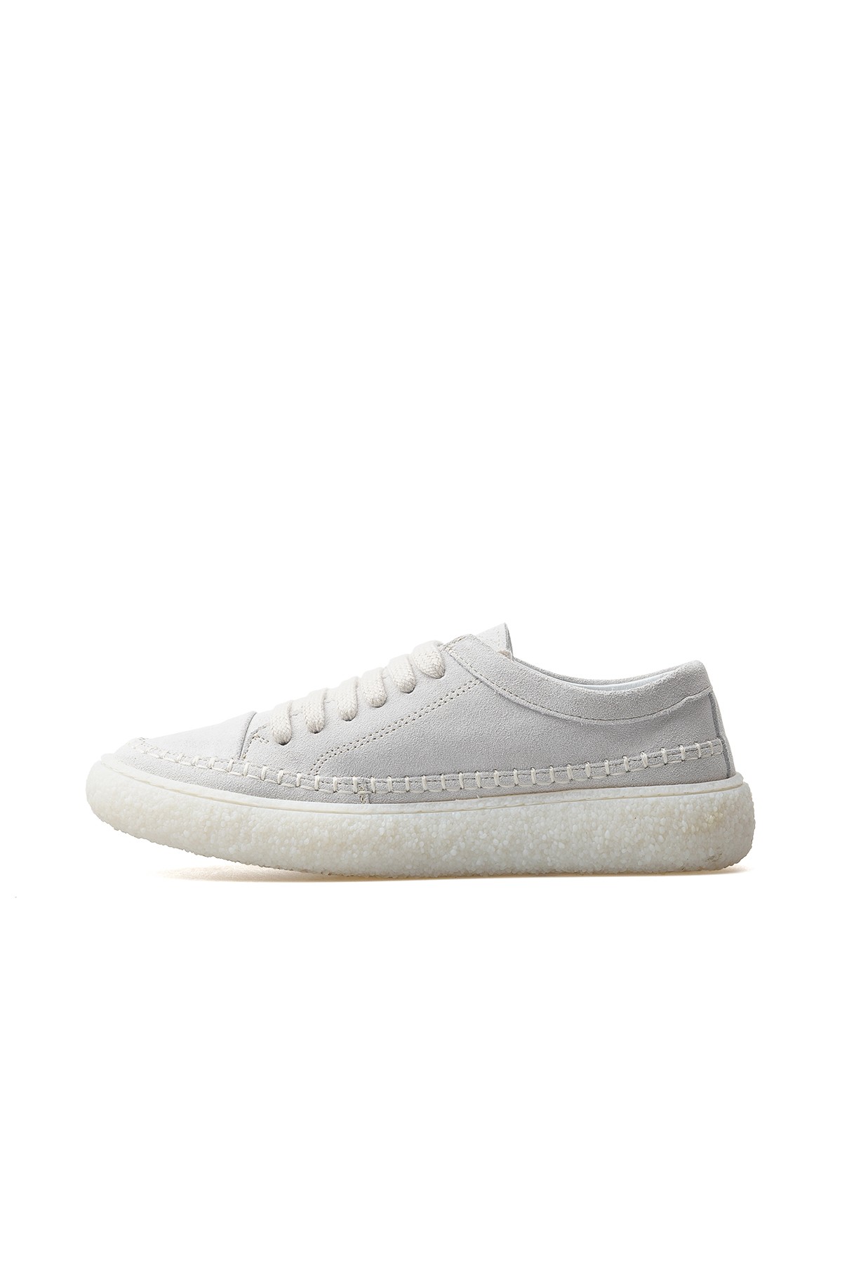 Kadın Hakiki Deri Sneaker Ayakkabı D25YA-240 Z - BEYAZ SÜET