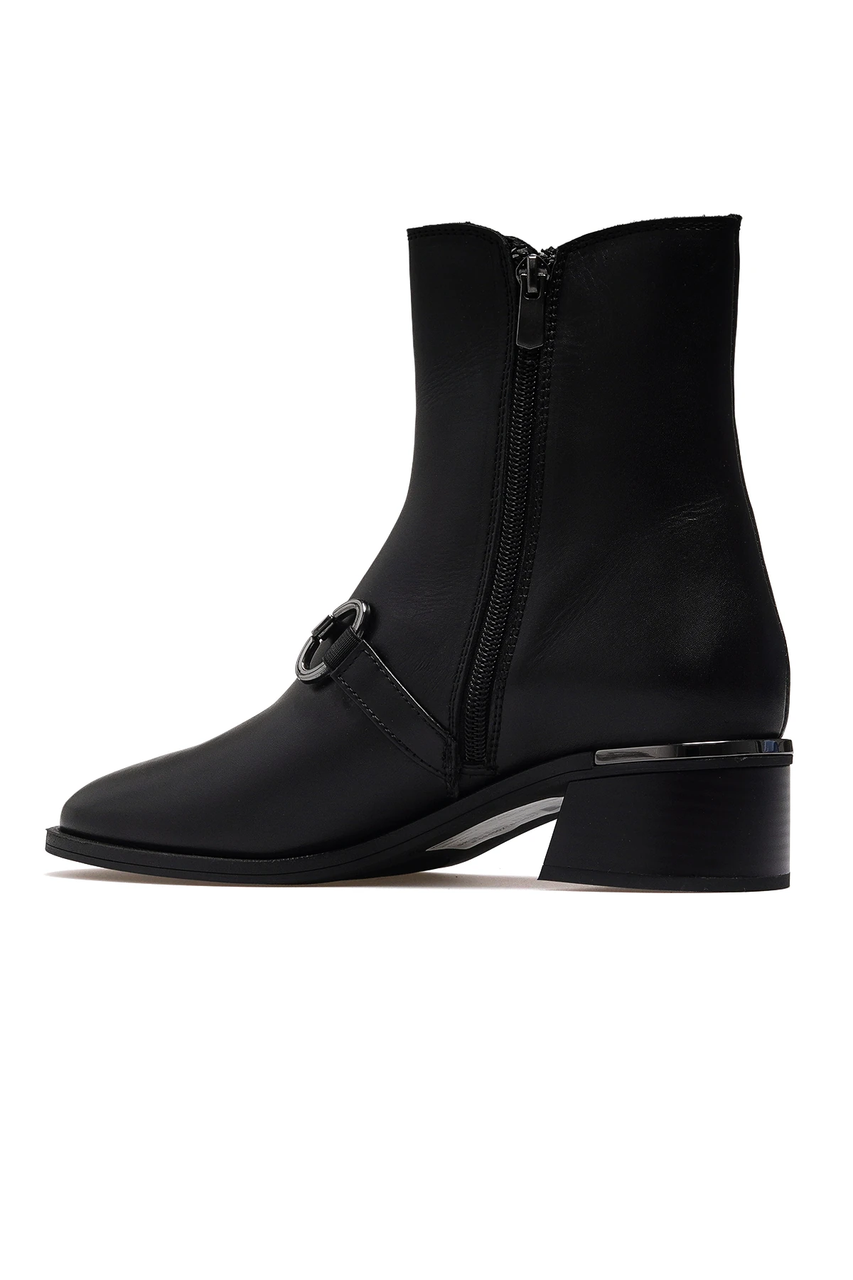 Kadın Hakiki Deri Topuklu Bot 2540008K Z - SİYAH