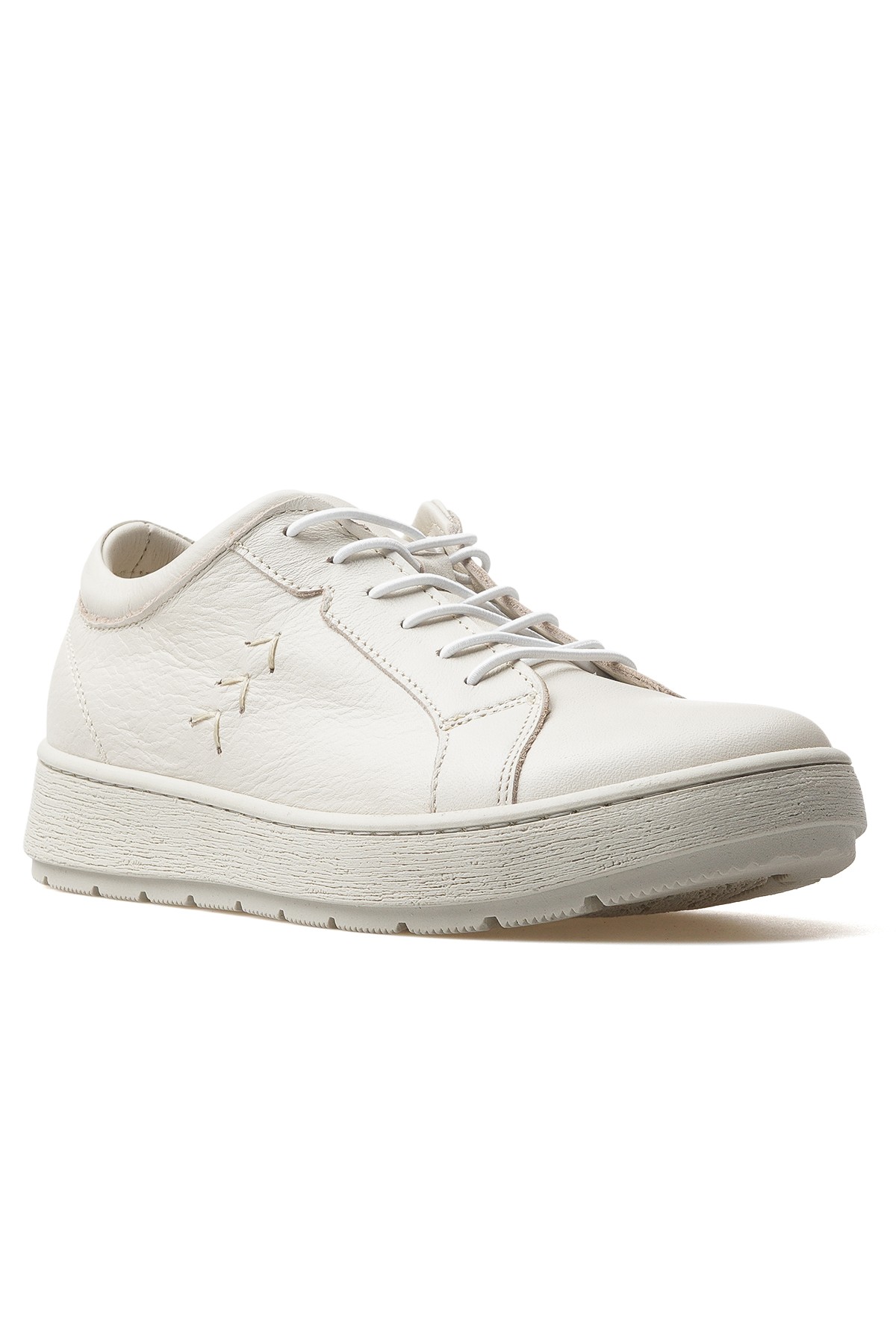 Kadın Hakiki Deri Günlük Sneaker Ayakkabı D25YA-575 Z - KEMİK