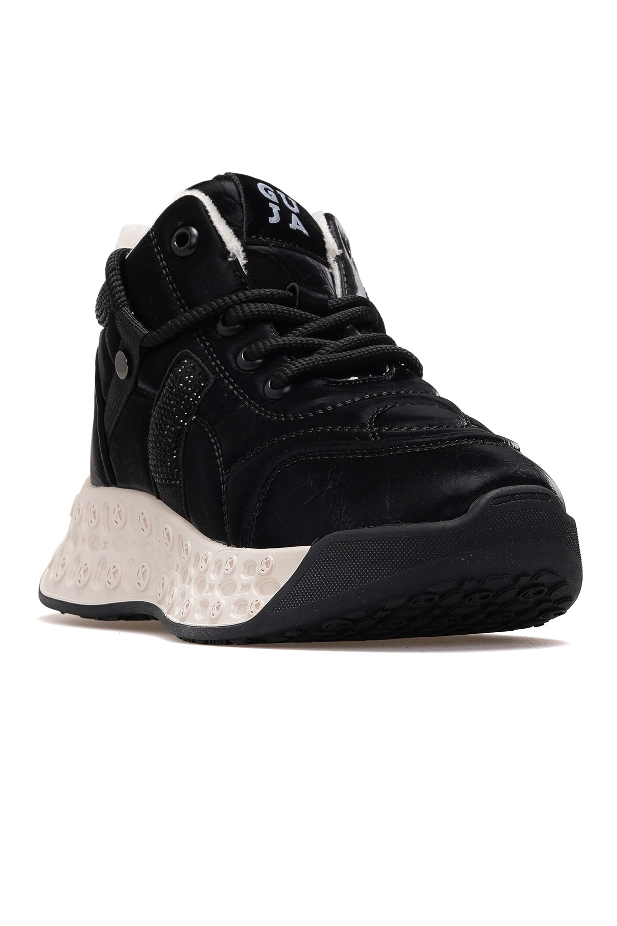 Kadın Deri Kürklü Sneaker Bot 25K316 Z - SİYAH
