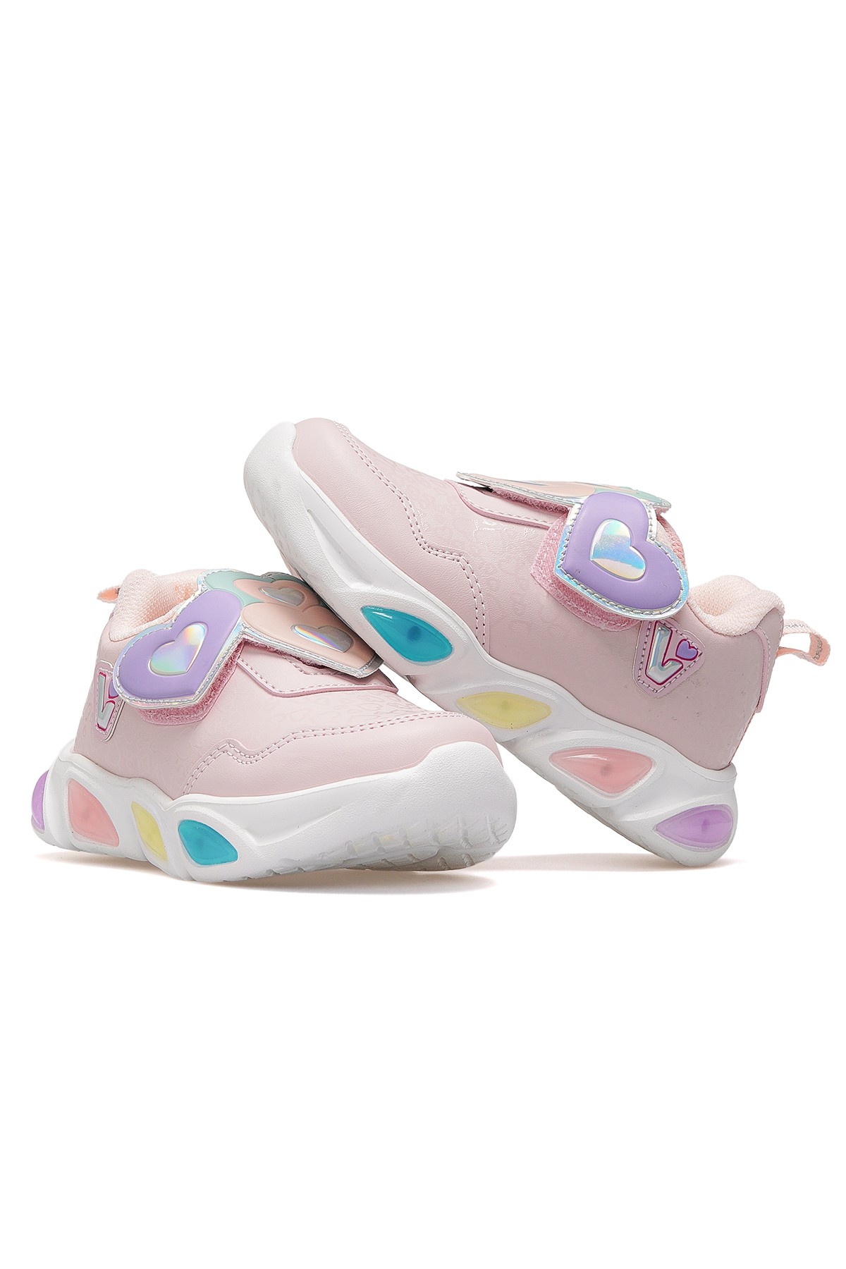 Lovely Kız Çocuk Işıklı Hafif Sneaker Spor Ayakkabı 346.234 PK - PUDRA