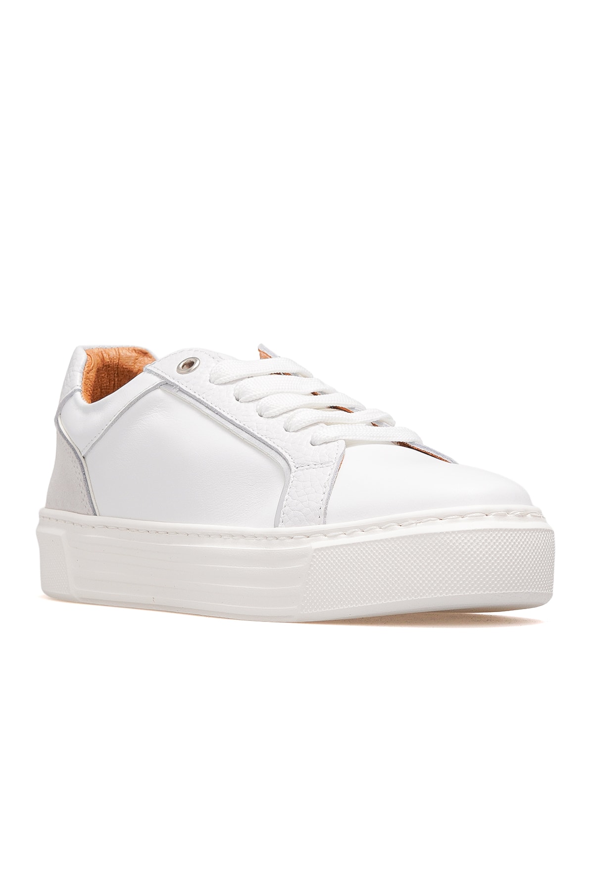 Kadın Hakiki Deri Sneaker Günlük Ayakkabı D25KA-490 Z - BEYAZ