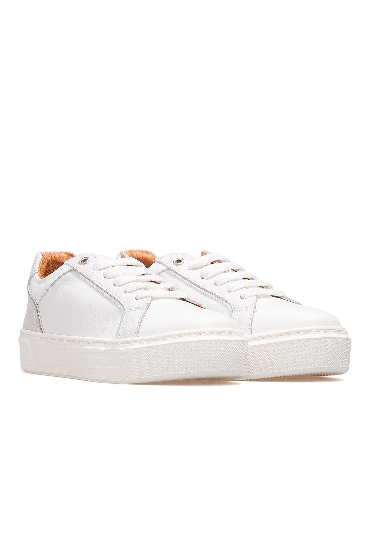 Kadın Hakiki Deri Sneaker Günlük Ayakkabı D25KA-490 Z - BEYAZ