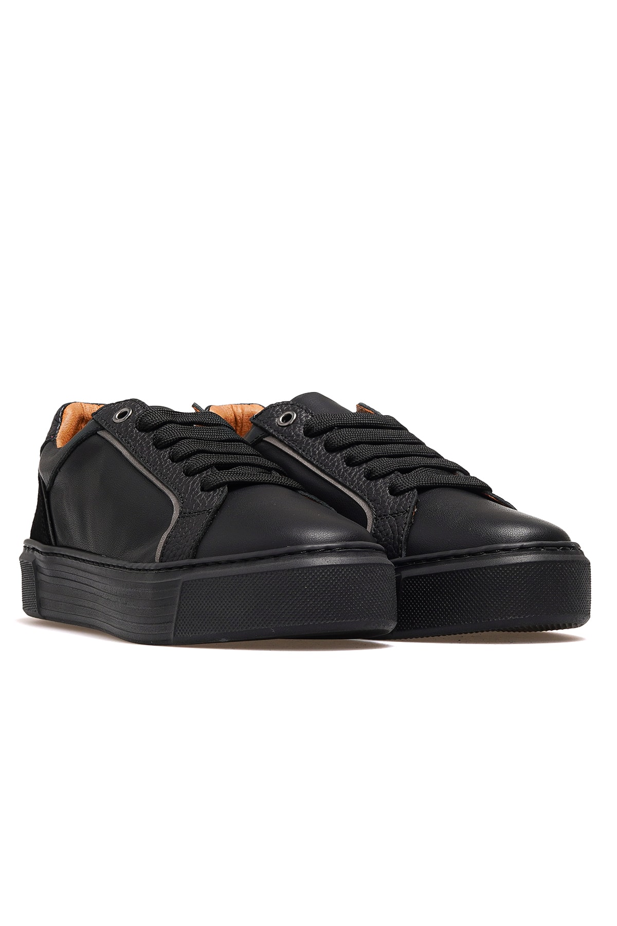 Kadın Hakiki Deri Sneaker Günlük Ayakkabı D25KA-490 Z - SİYAH