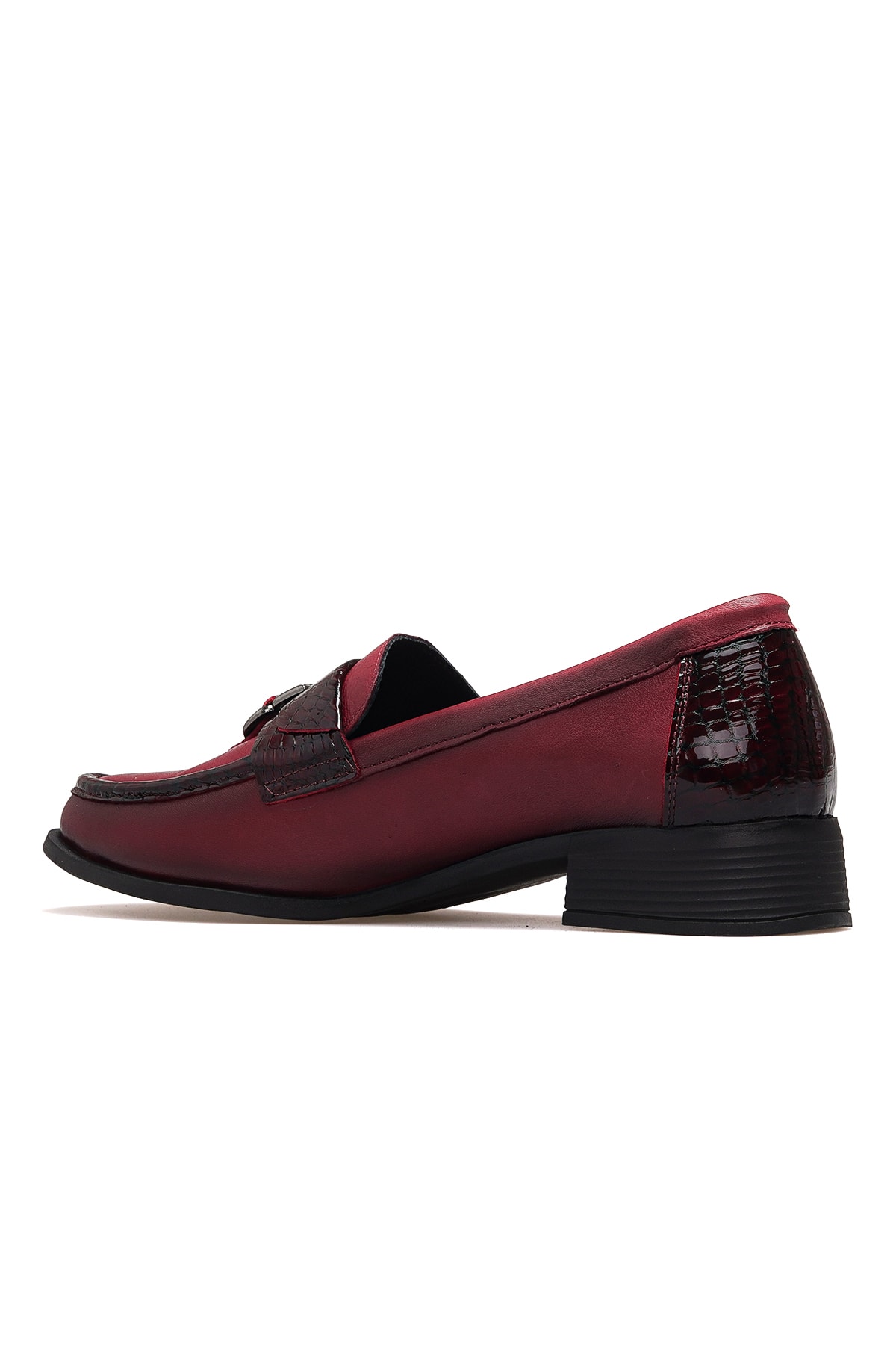 Kadın Hakiki Deri Loafer Günlük Ayakkabı D25KA-855 Z - BORDO
