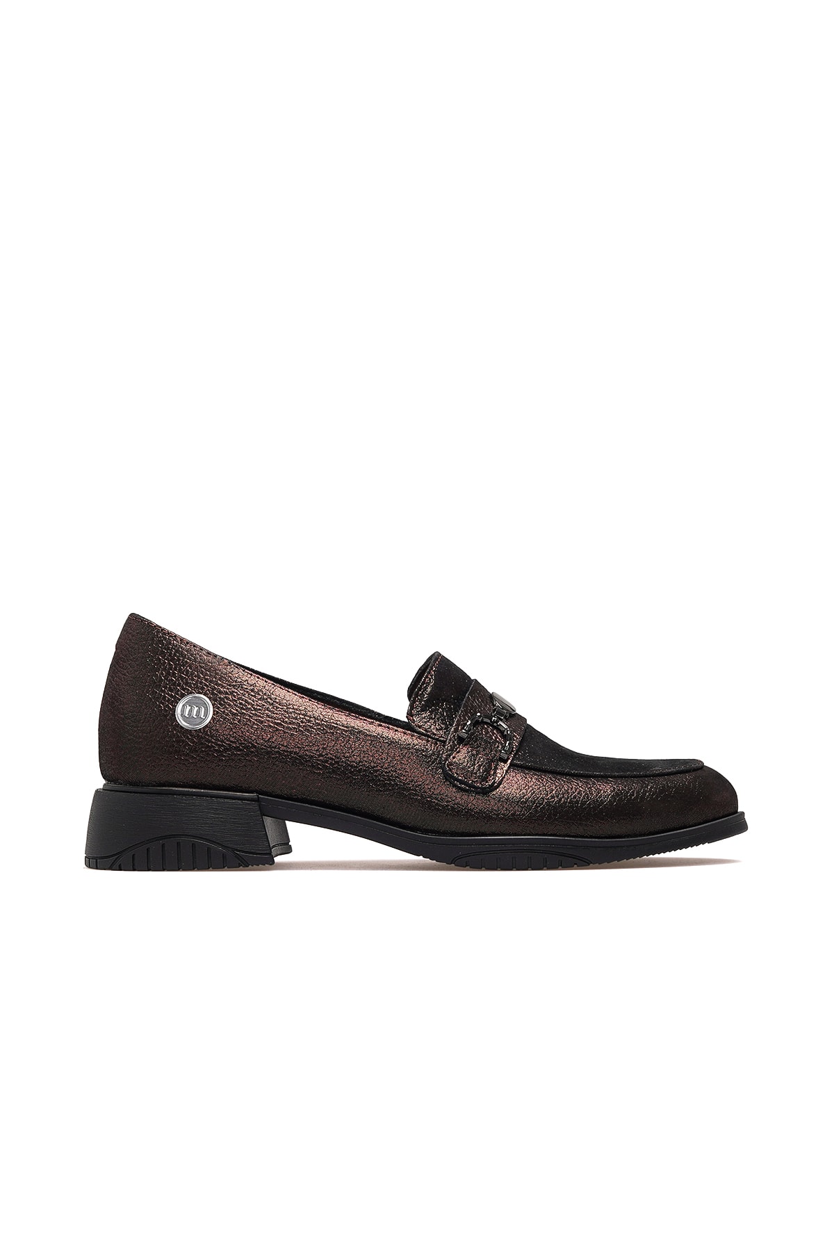Kadın Hakiki Deri Loafer Günlük Ayakkabı D25KA-960 Z - BAKIR SİMLİ