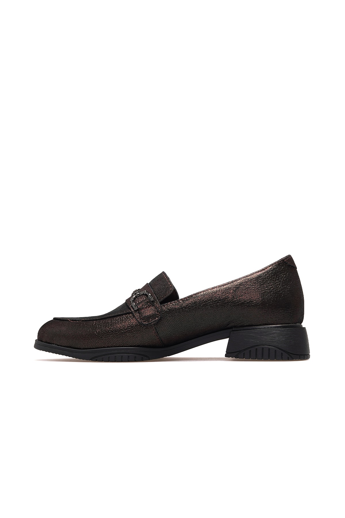 Kadın Hakiki Deri Loafer Günlük Ayakkabı D25KA-960 Z - BAKIR SİMLİ