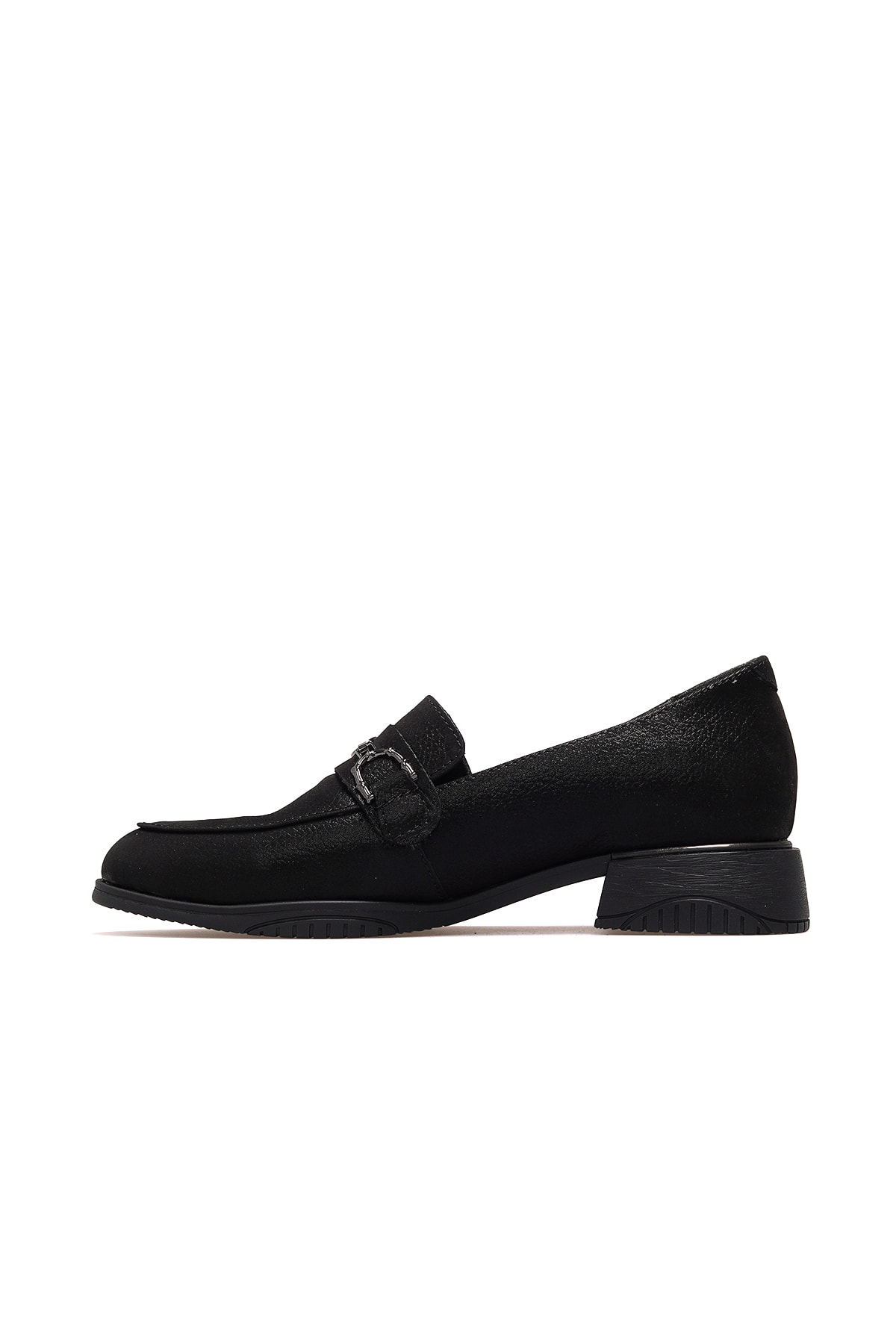 Kadın Hakiki Deri Loafer Günlük Ayakkabı D25KA-960 Z - SİYAH SİMLİ