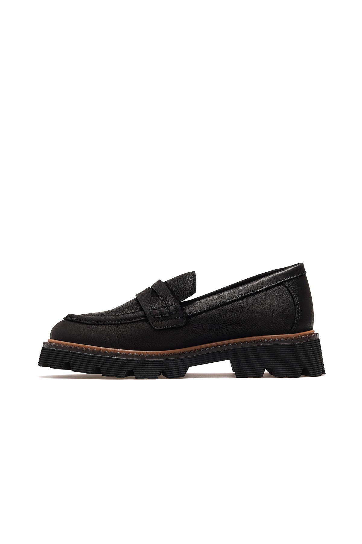 Kadın Hakiki Deri Loafer Günlük Ayakkabı D25KA-3190 Z - SİYAH NUBUK