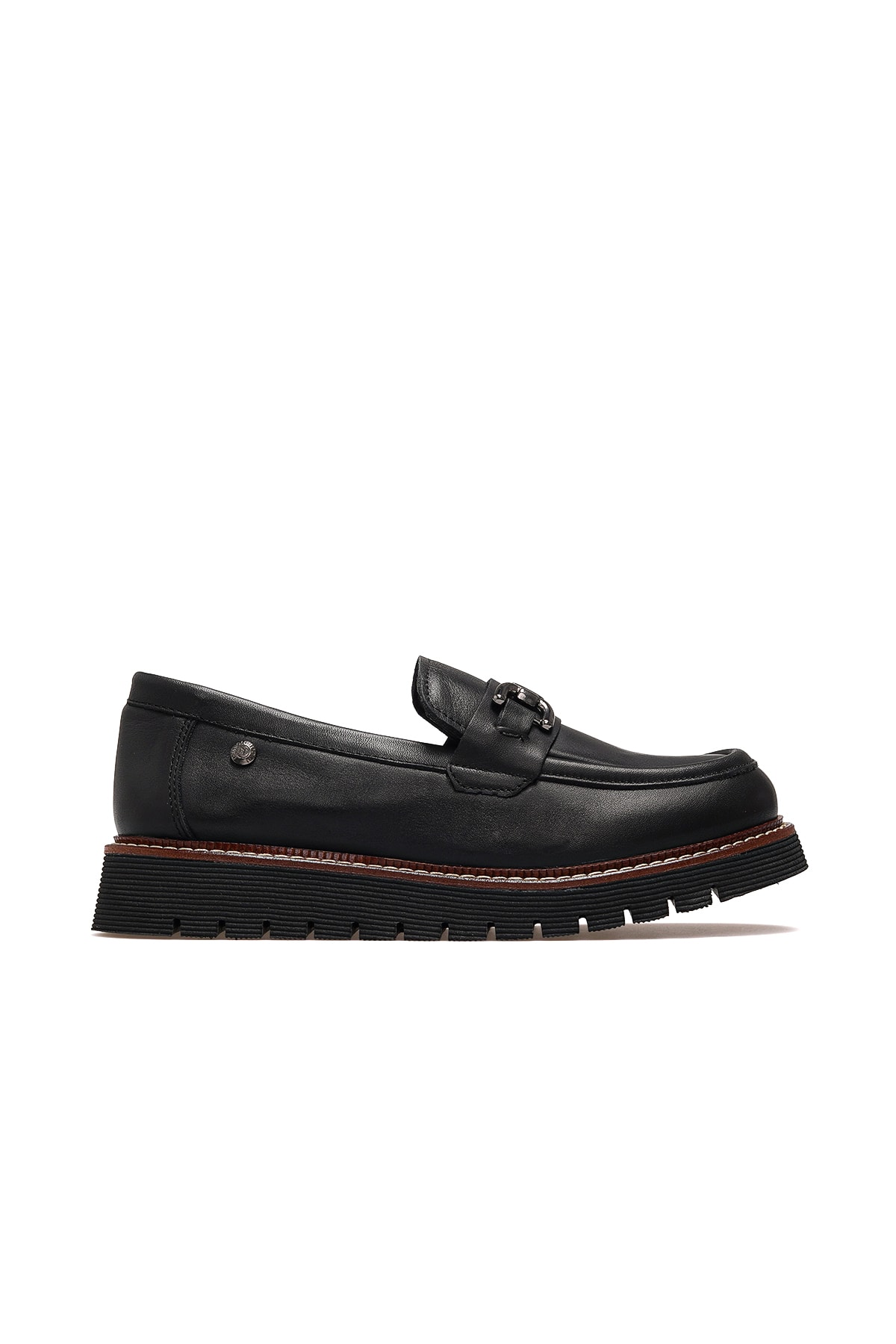 Kadın Hakiki Deri Loafer Günlük Ayakkabı D25KA-3240 Z - SİYAH
