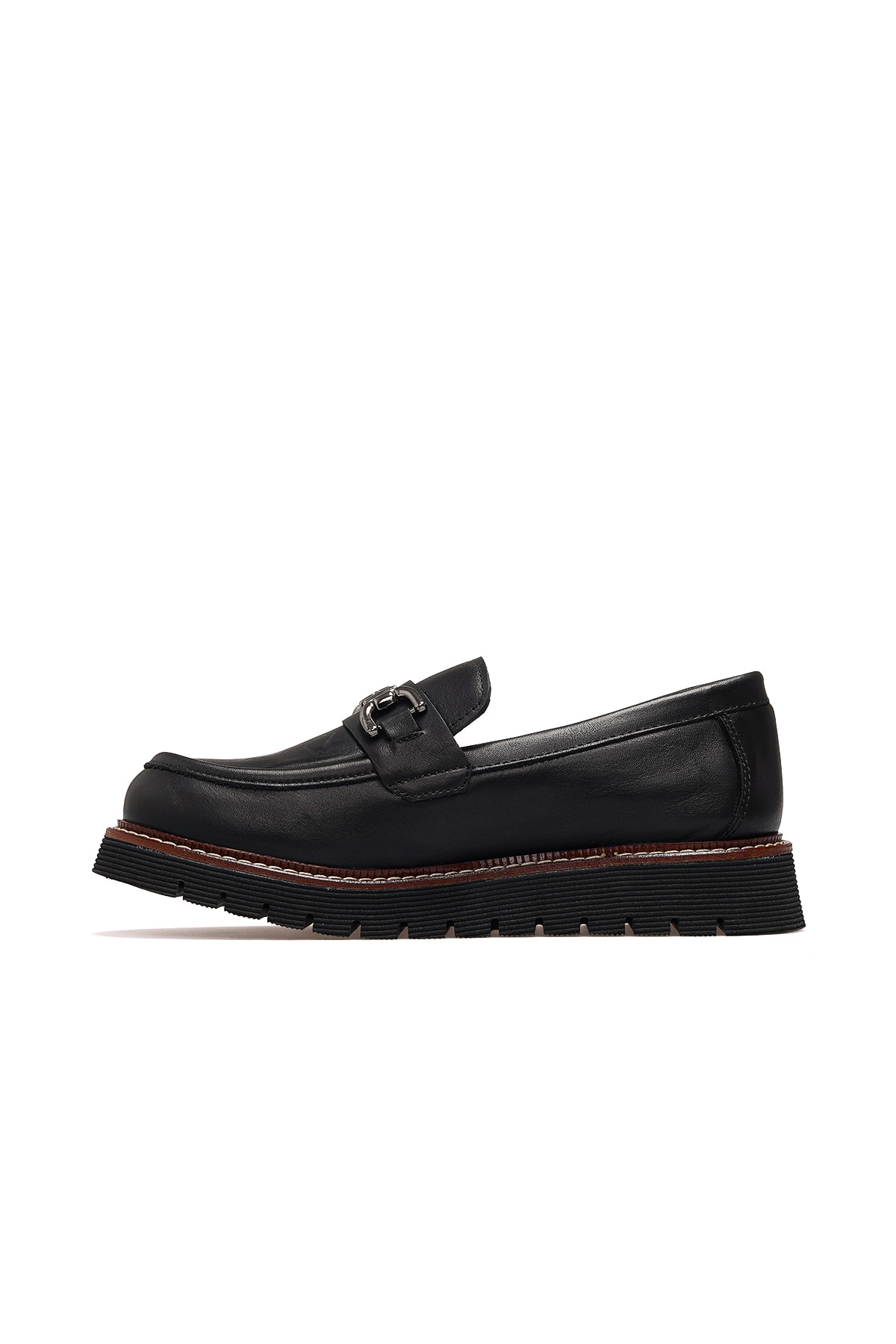 Kadın Hakiki Deri Loafer Günlük Ayakkabı D25KA-3240 Z - SİYAH