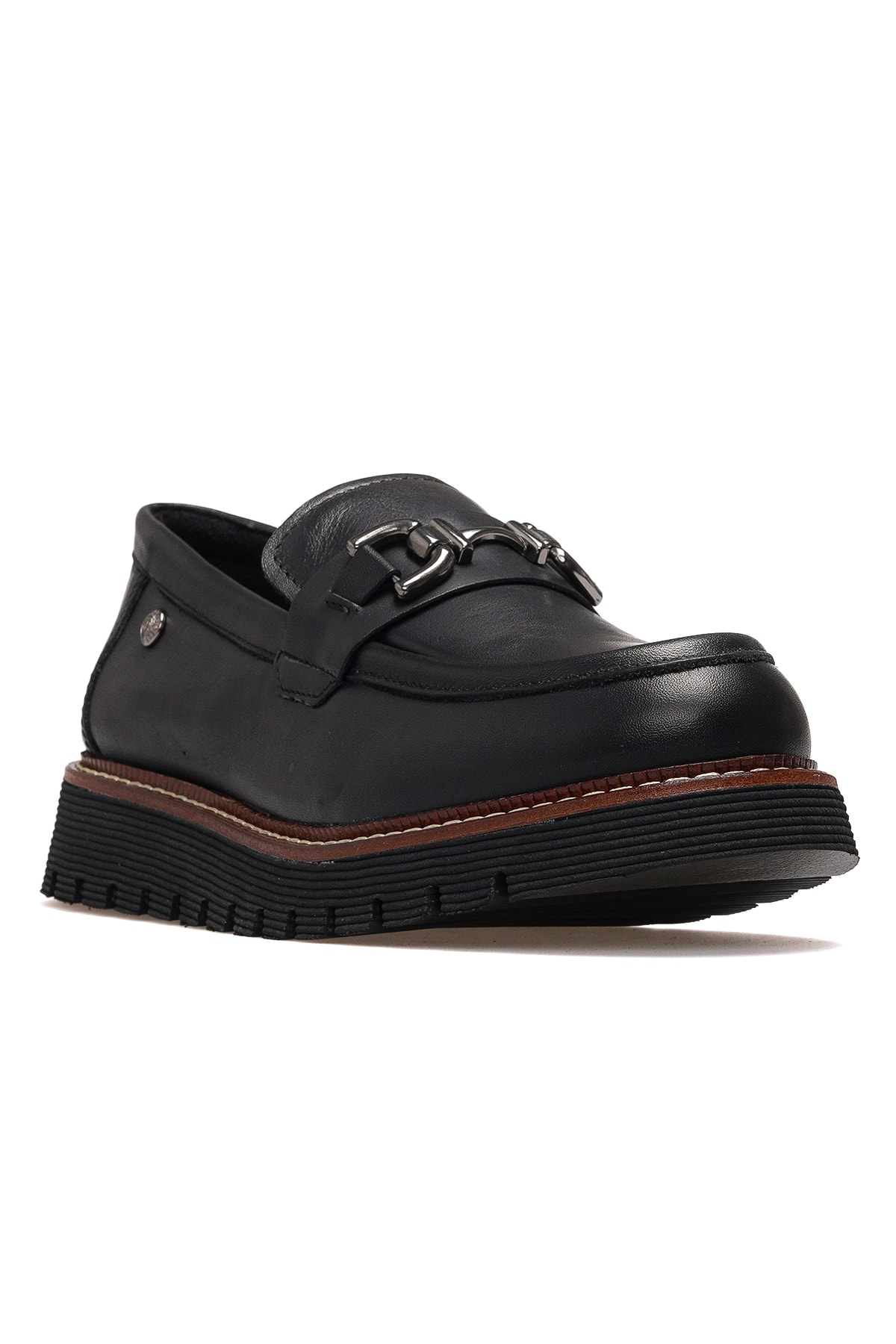 Kadın Hakiki Deri Loafer Günlük Ayakkabı D25KA-3240 Z - SİYAH