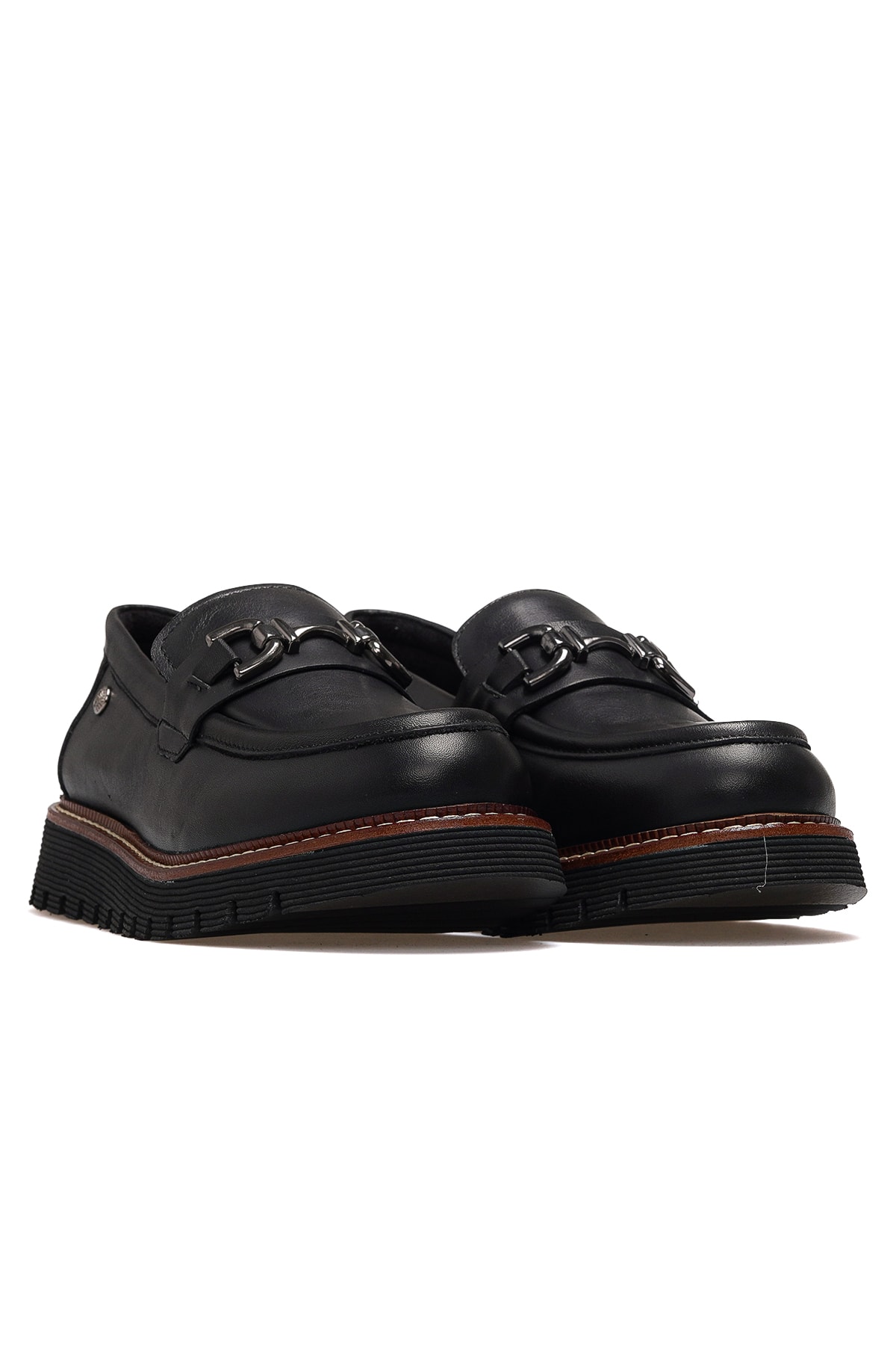 Kadın Hakiki Deri Loafer Günlük Ayakkabı D25KA-3240 Z - SİYAH