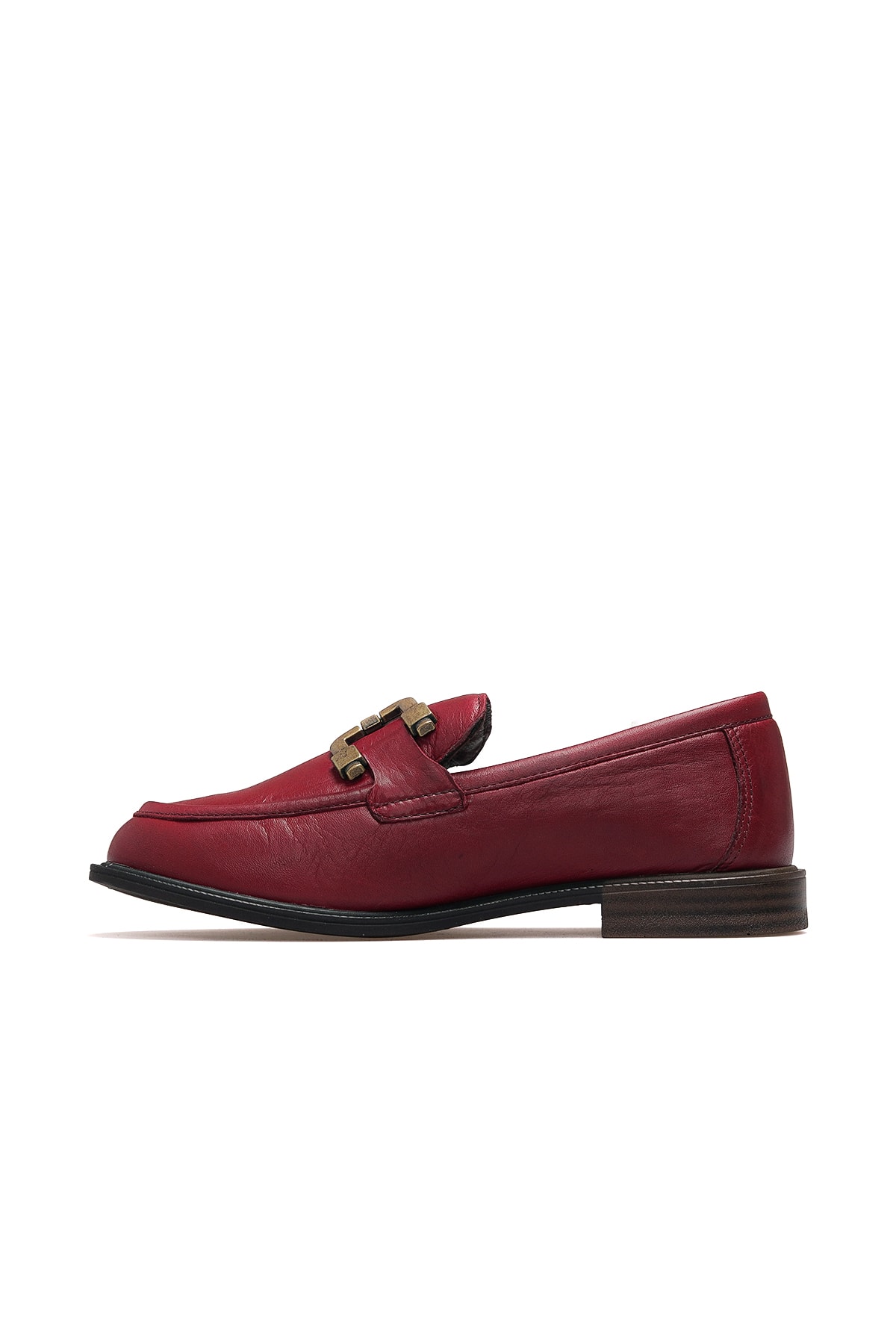 Kadın Hakiki Deri Loafer Günlük Ayakkabı D25KA-3415 Z - BORDO
