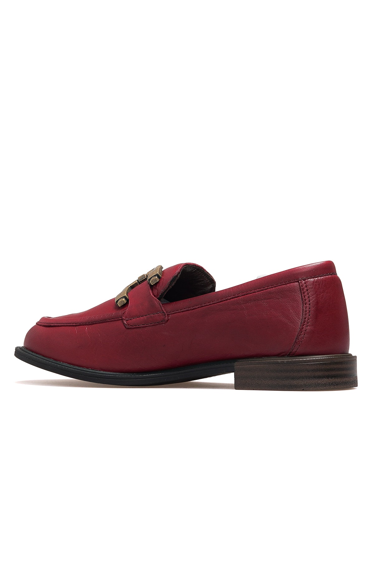 Kadın Hakiki Deri Loafer Günlük Ayakkabı D25KA-3415 Z - BORDO