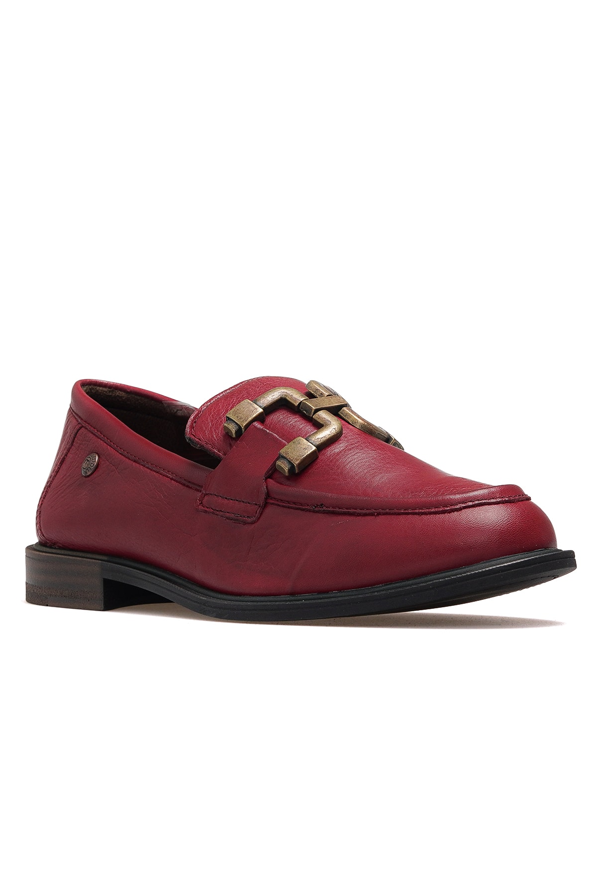 Kadın Hakiki Deri Loafer Günlük Ayakkabı D25KA-3415 Z - BORDO