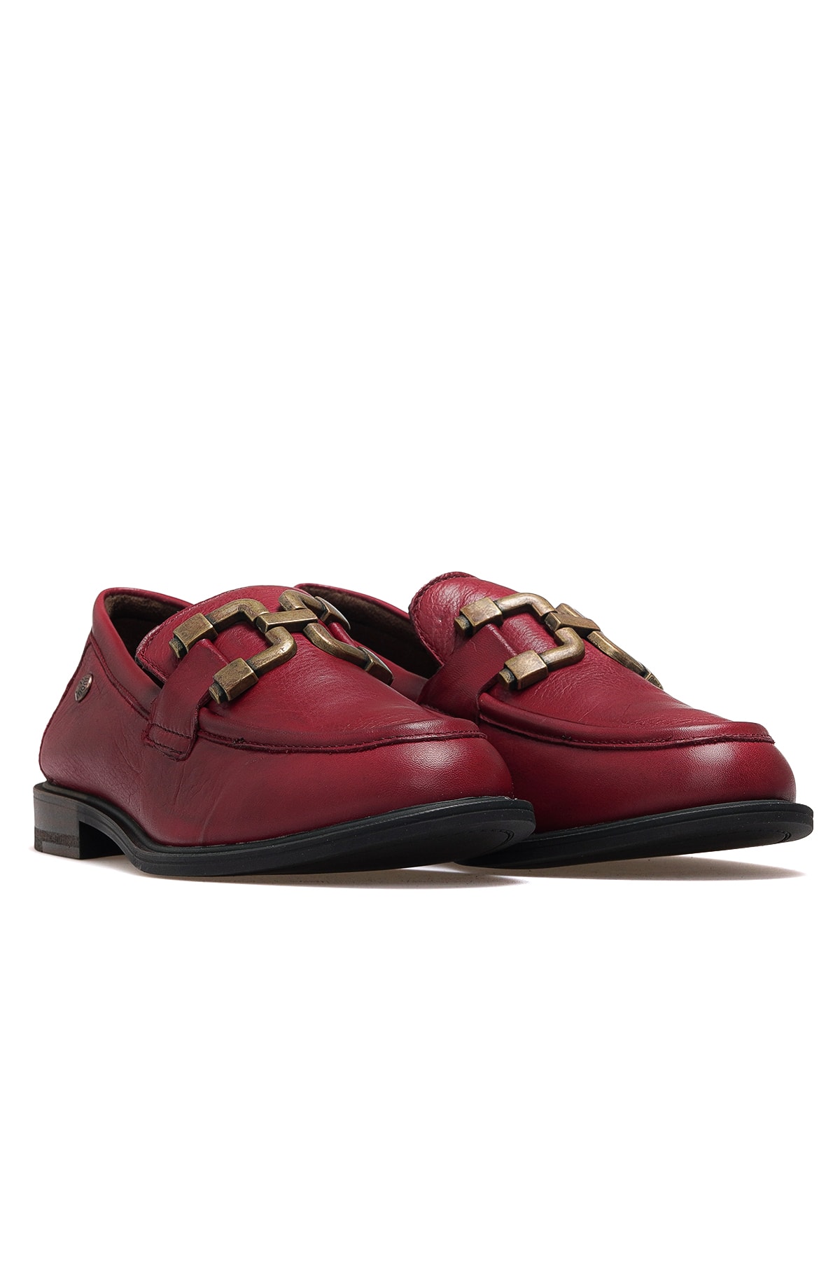 Kadın Hakiki Deri Loafer Günlük Ayakkabı D25KA-3415 Z - BORDO