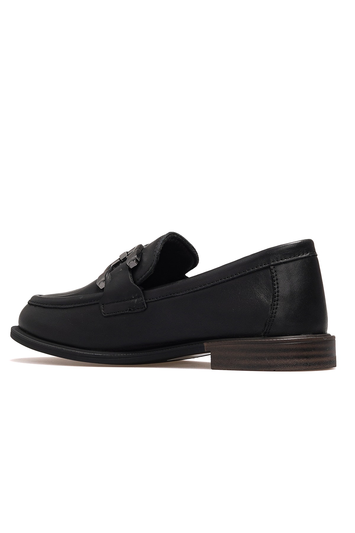 Kadın Hakiki Deri Loafer Günlük Ayakkabı D25KA-3415 Z - SİYAH