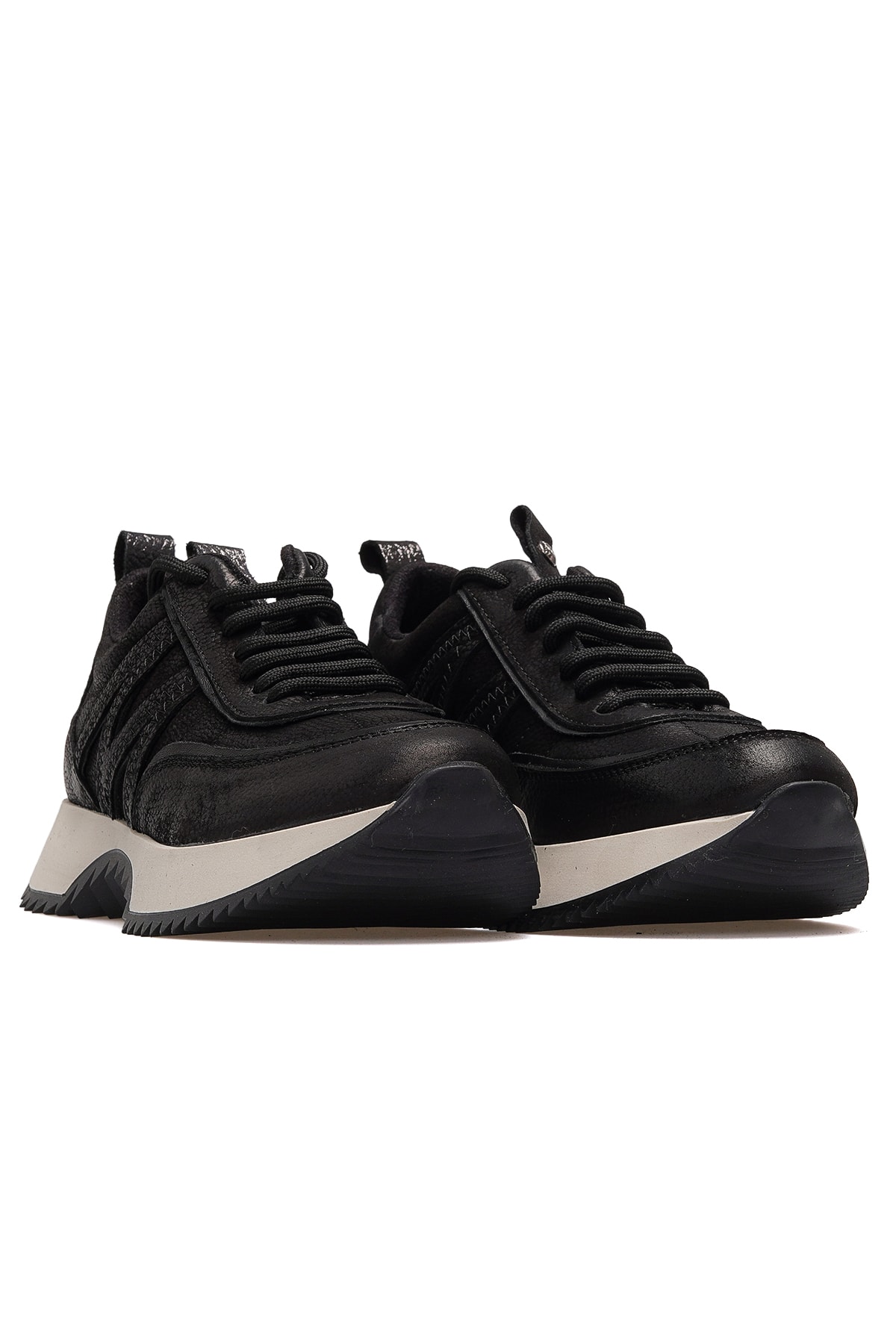 Kadın Hakiki Deri Sneaker Günlük Ayakkabı D25KA-3700 Z - SİYAH NUBUK