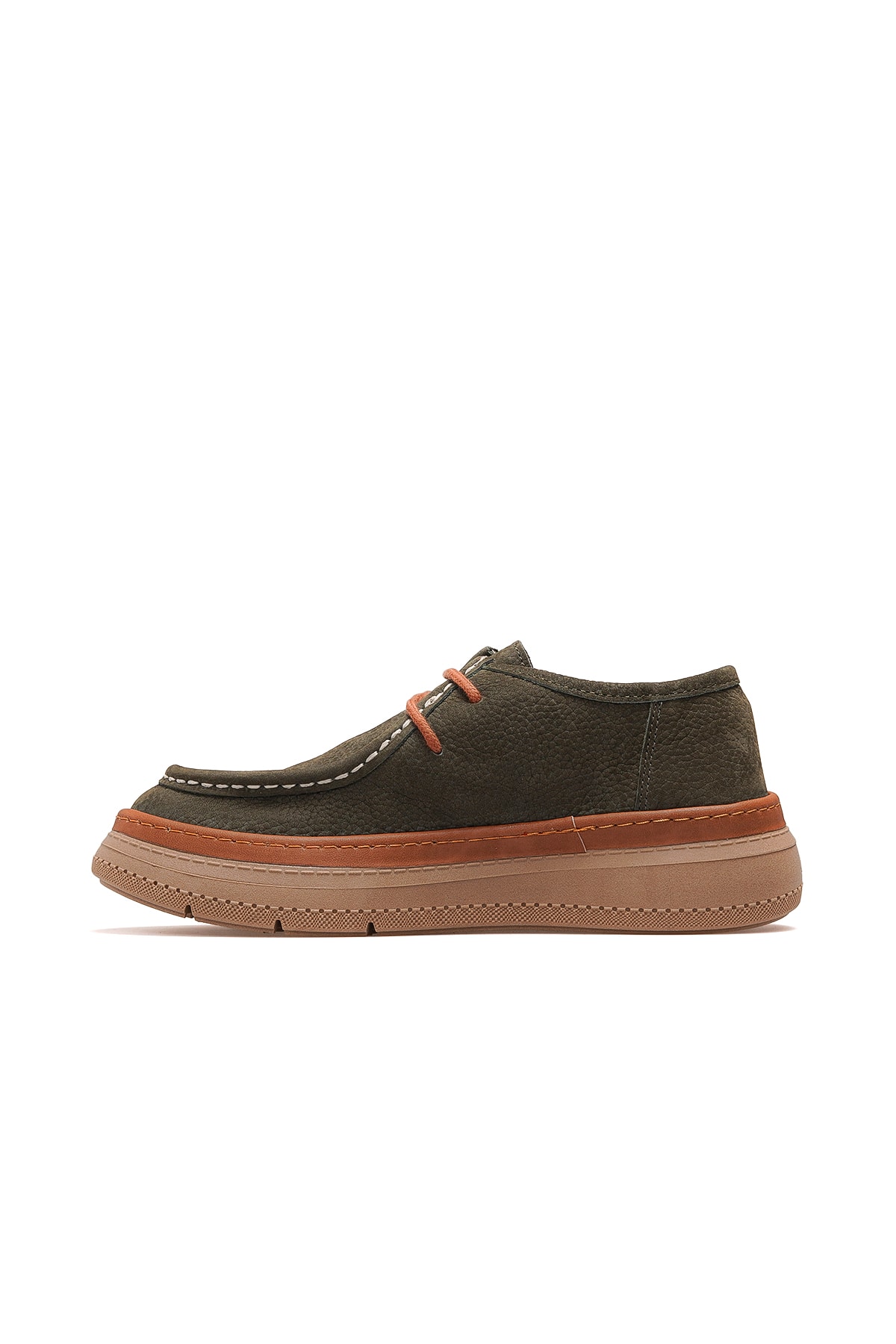 Kadın Hakiki Deri Loafer Günlük Ayakkabı D25KA-7025 Z - HAKİ NUBUK