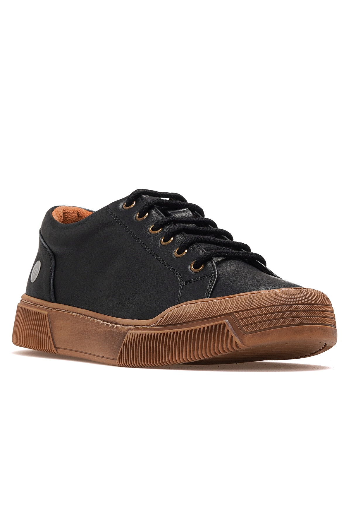 Kadın Hakiki Deri Sneaker Günlük Ayakkabı D25KA-7045 Z - SİYAH