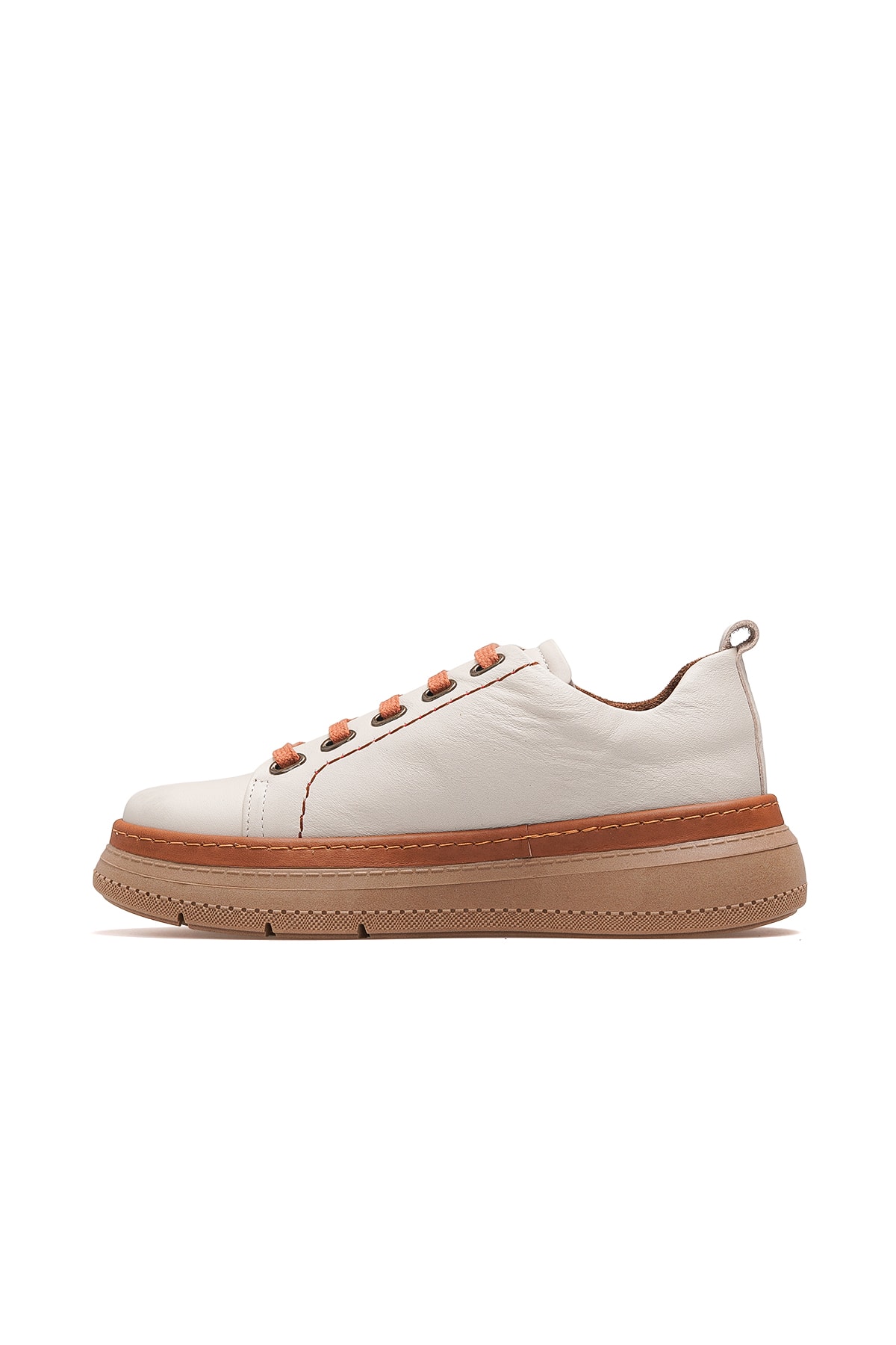 Kadın Hakiki Deri Sneaker Günlük Ayakkabı D25KA-7180 Z - BEJ