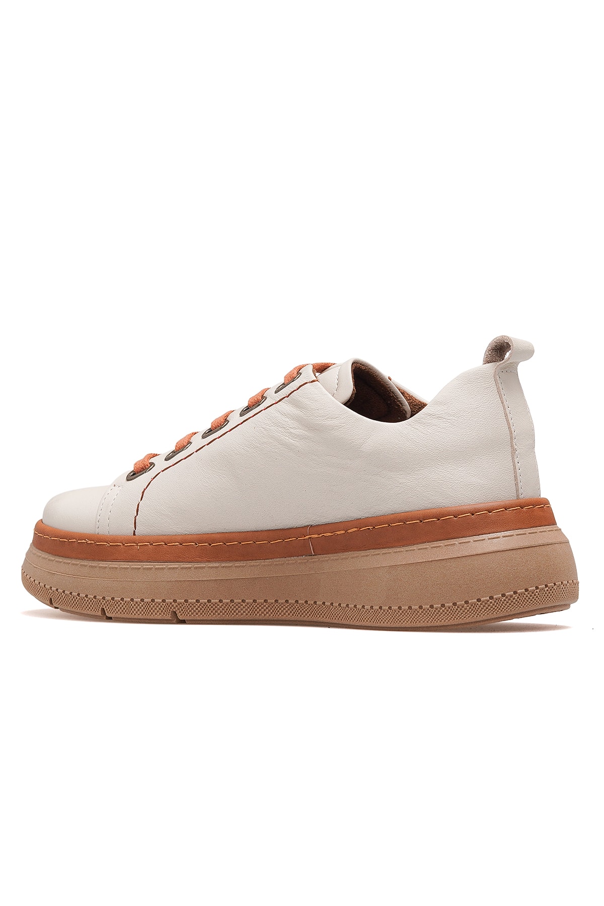 Kadın Hakiki Deri Sneaker Günlük Ayakkabı D25KA-7180 Z - BEJ